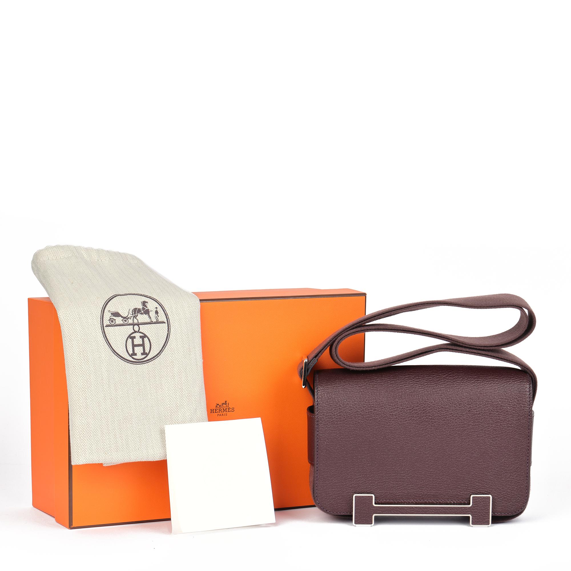 HERMÈS Rouge Sellier Chevre Mysore Leather Geta 4