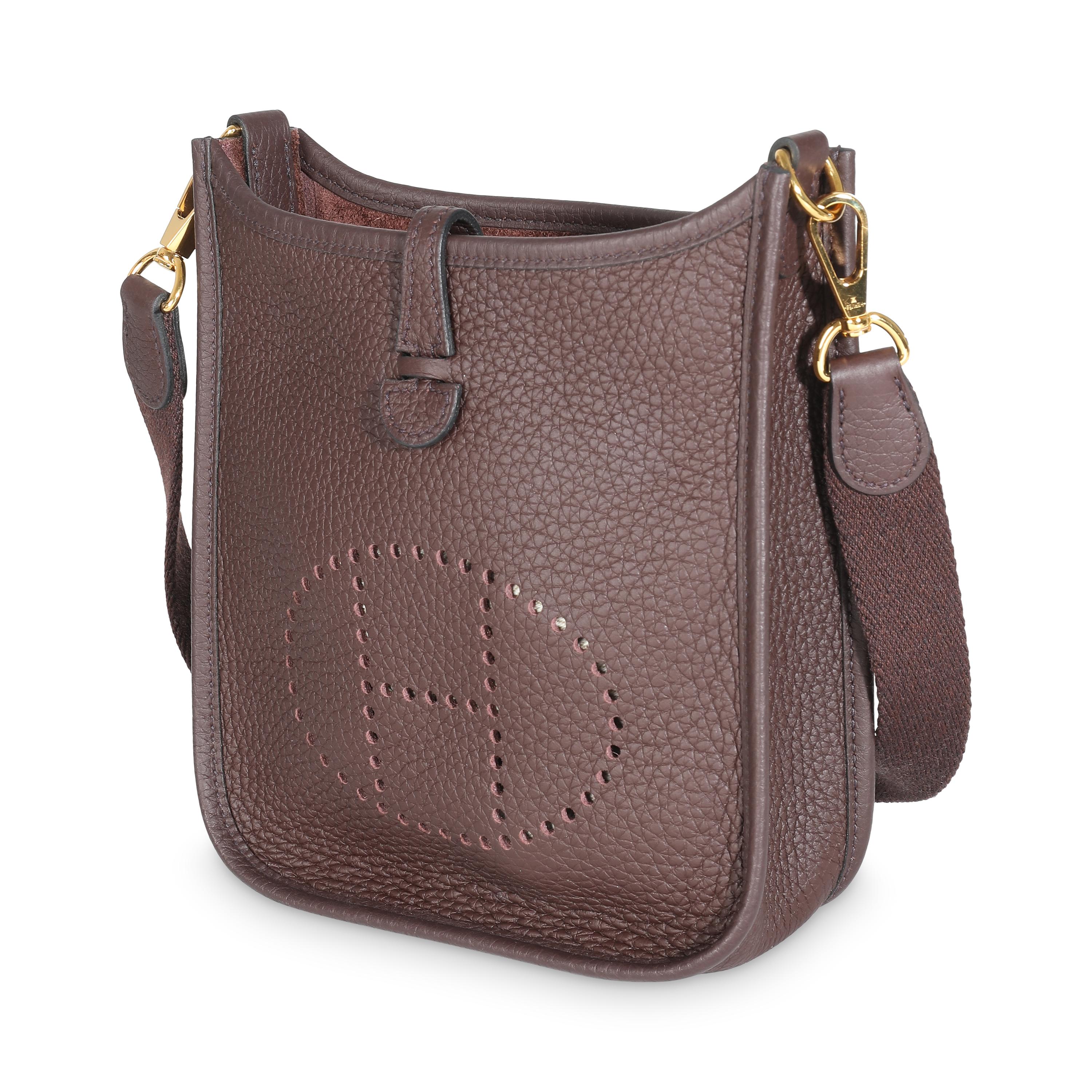 Hermès Rouge Sellier Clemence Mini Evelyne TPM GHW In Excellent Condition In New York, NY