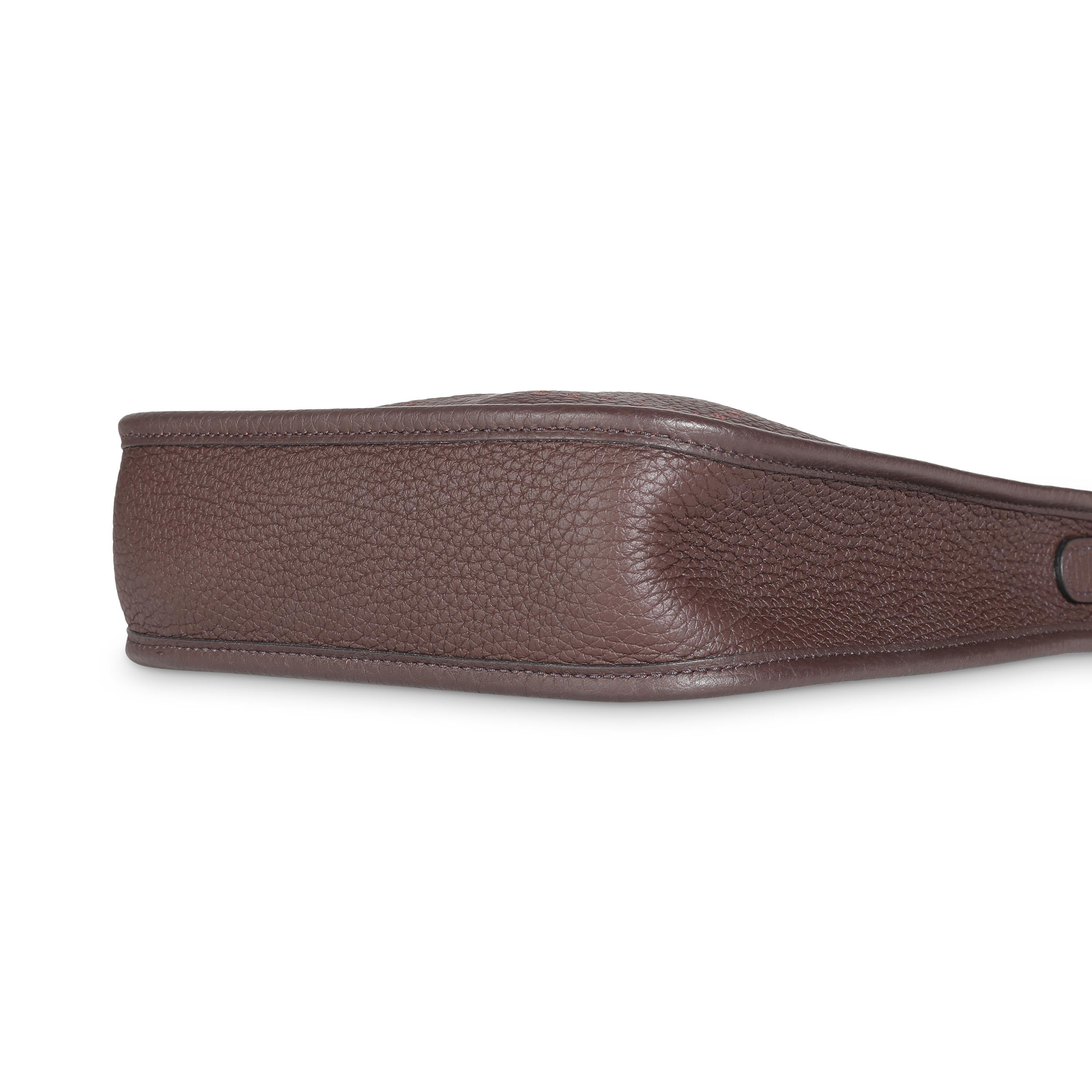 Women's or Men's Hermès Rouge Sellier Clemence Mini Evelyne TPM GHW