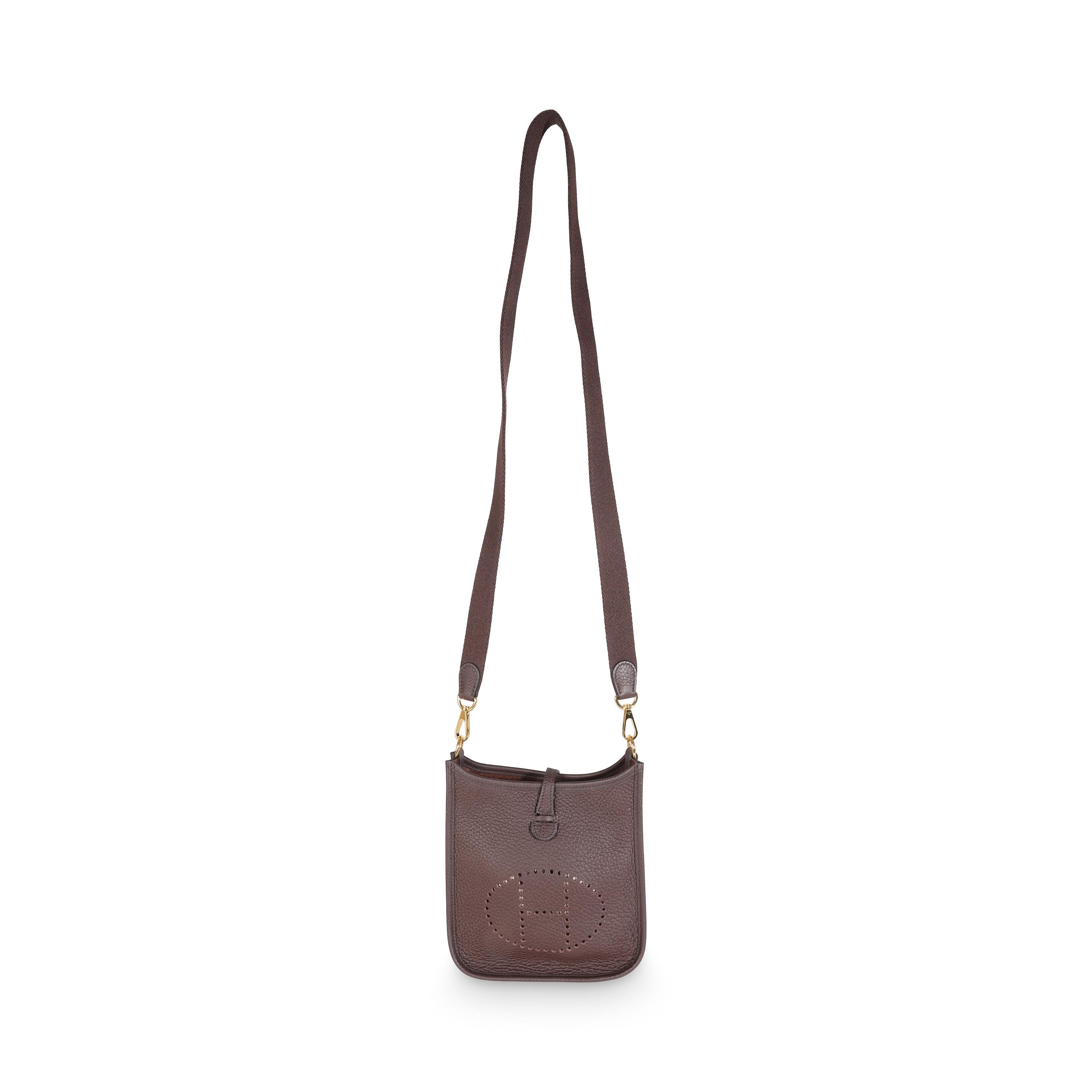 Hermès Rouge Sellier Clemence Mini Evelyne TPM GHW 1