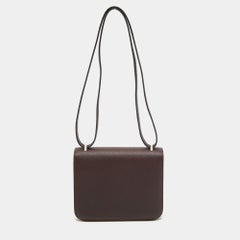 Hermes Rouge Sellier Epsom Leather Enamel Palladium Finish Constance 18 Bag
