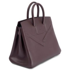 HERMES Rouge Sellier marroon Swift leather BIRKIN 25 SHADOW BIRKIN Bag