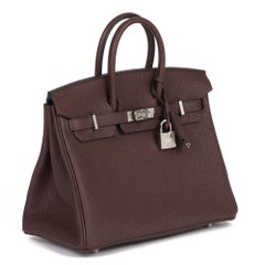 Hermès Rouge Sellier Togo Leather Birkin 25cm Retourne