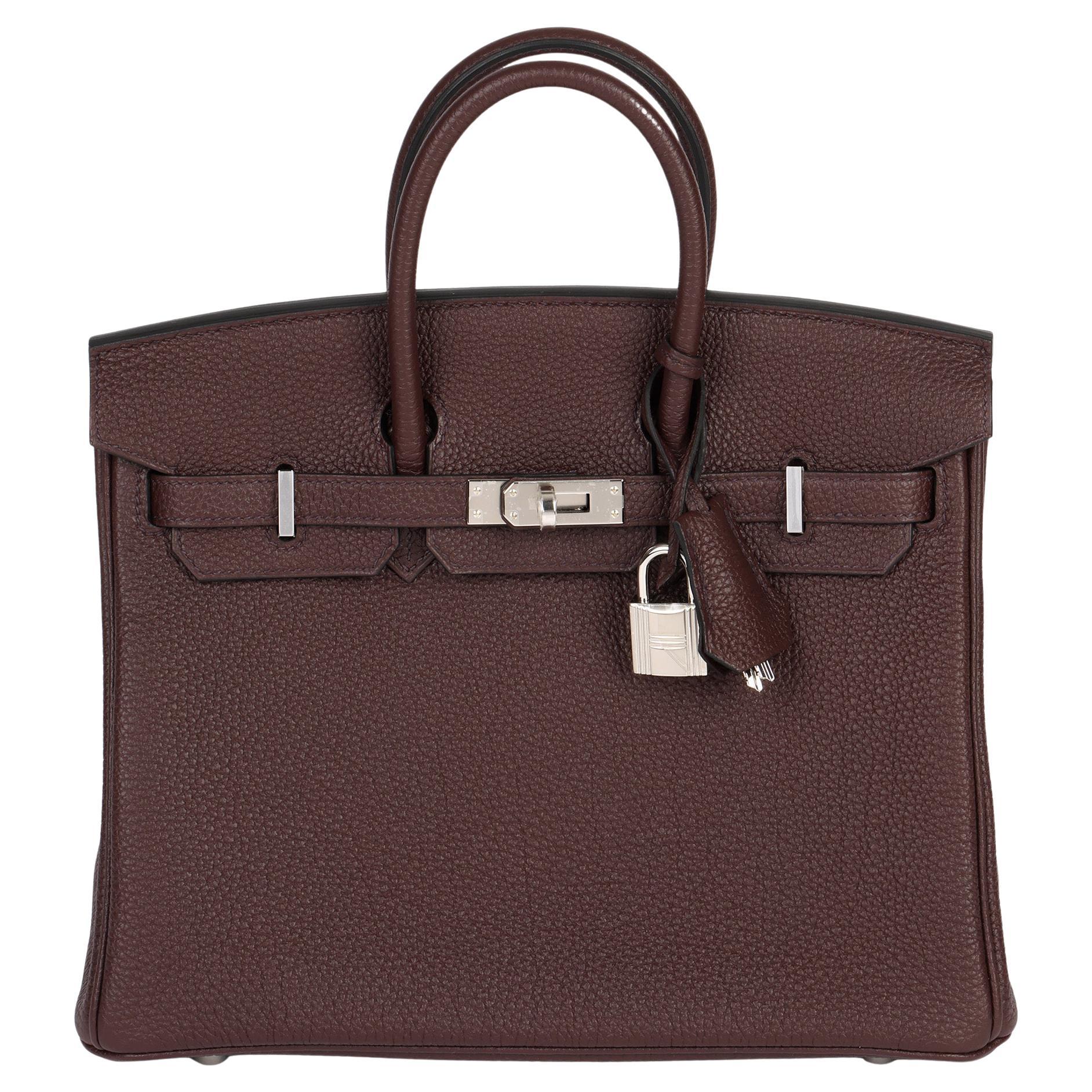 Hermès Rouge Sellier Togo Leather Birkin 25cm Retourne 