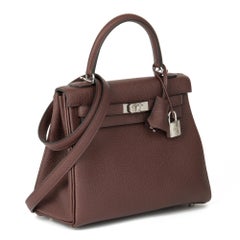HERMÈS Rouge Sellier Togo Leather Kelly 25cm Retourne
