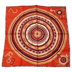 Hermes Rouge Tohu Bohu Twill Gavroche Pocket Scarf 