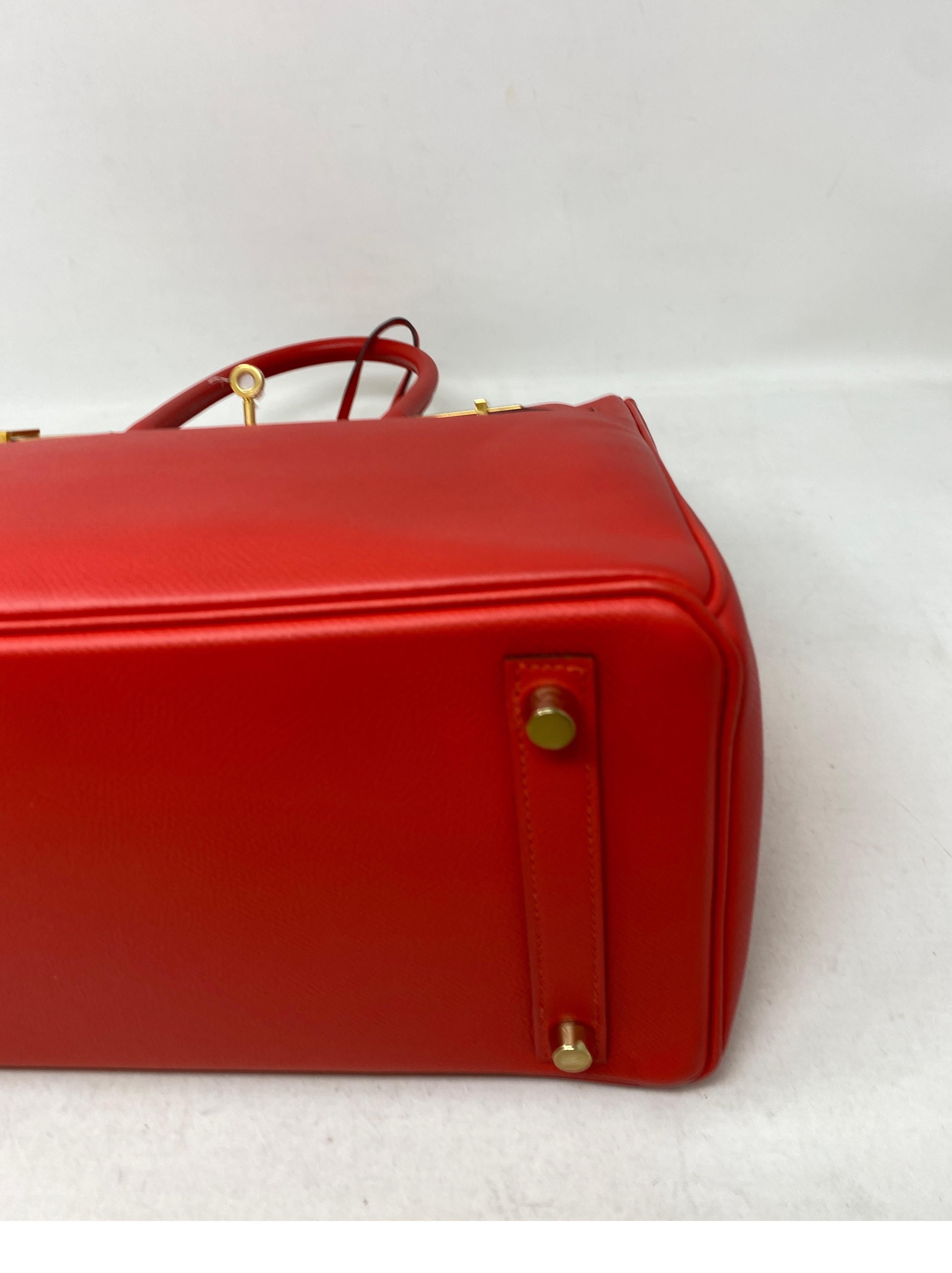 Hermes Rouge Tomate Birkin 30 Bag  6