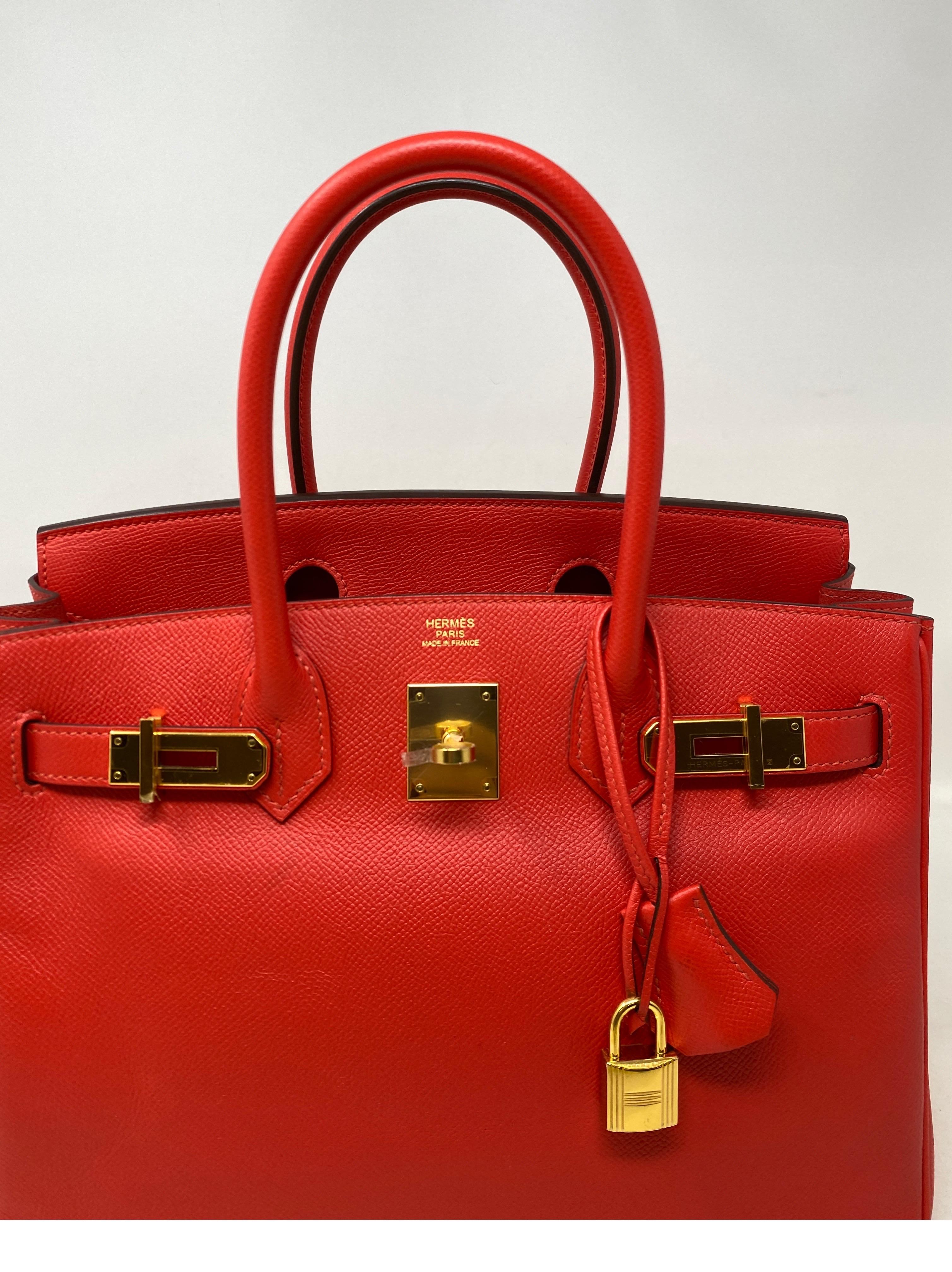 Hermes Rouge Tomate Birkin 30 Bag  7