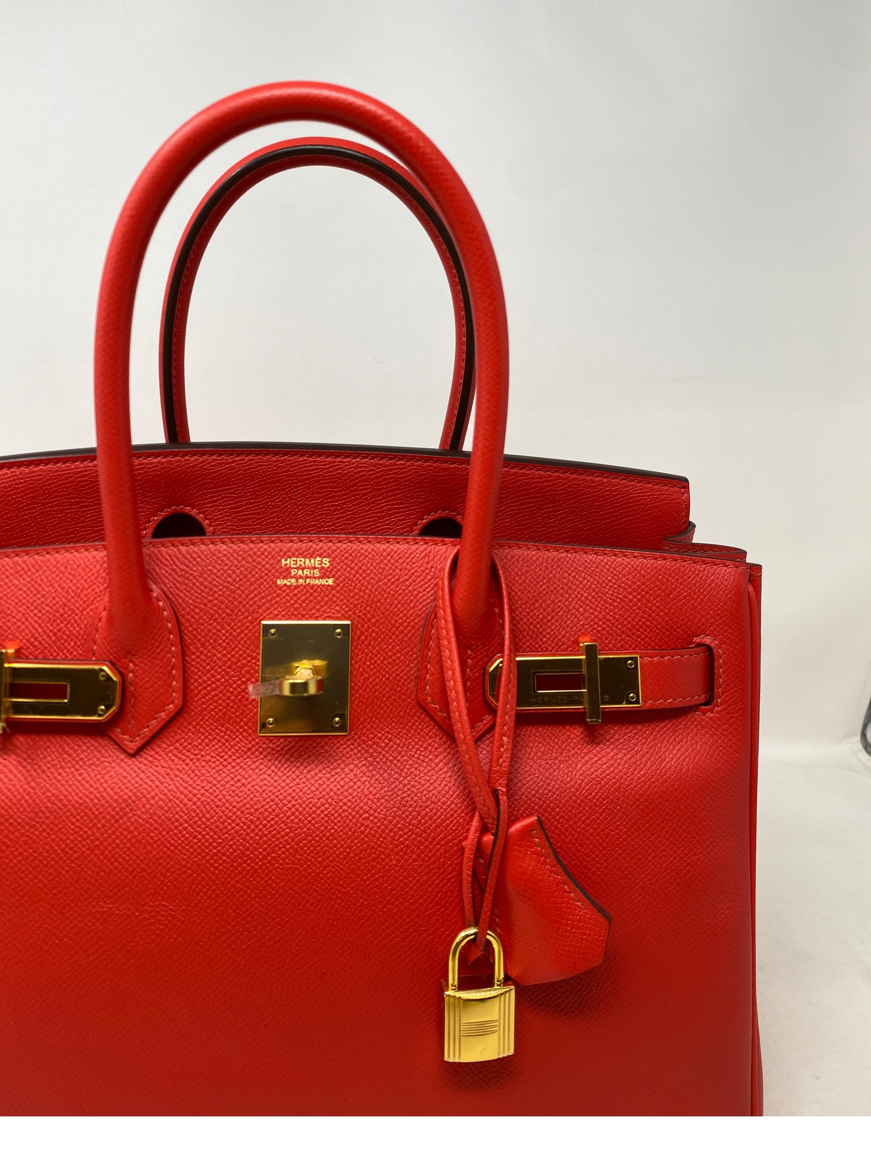 Hermès - Sac Birkin 30 rouge tomate  8