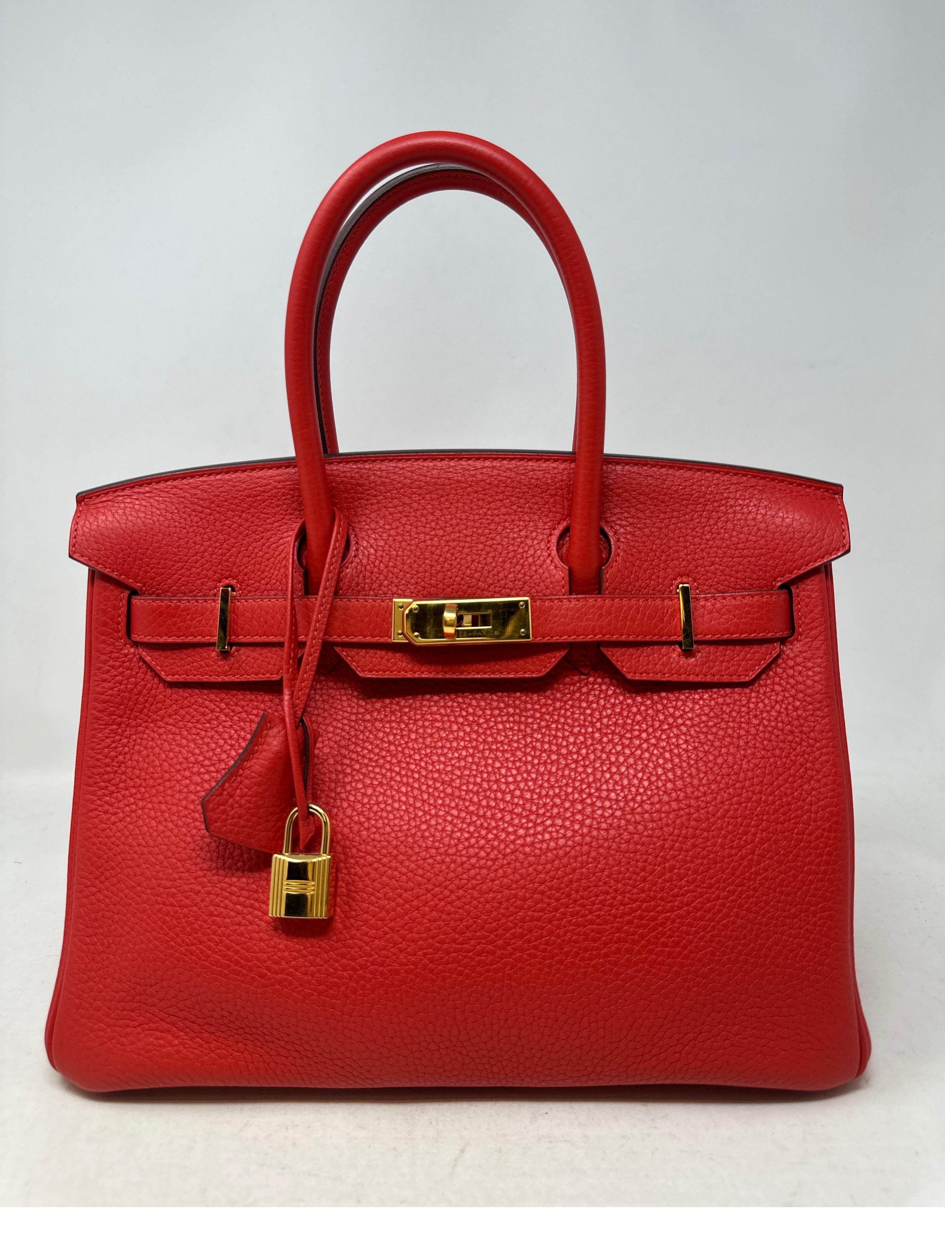 Hermes Rouge Tomate Birkin 30 Bag 8