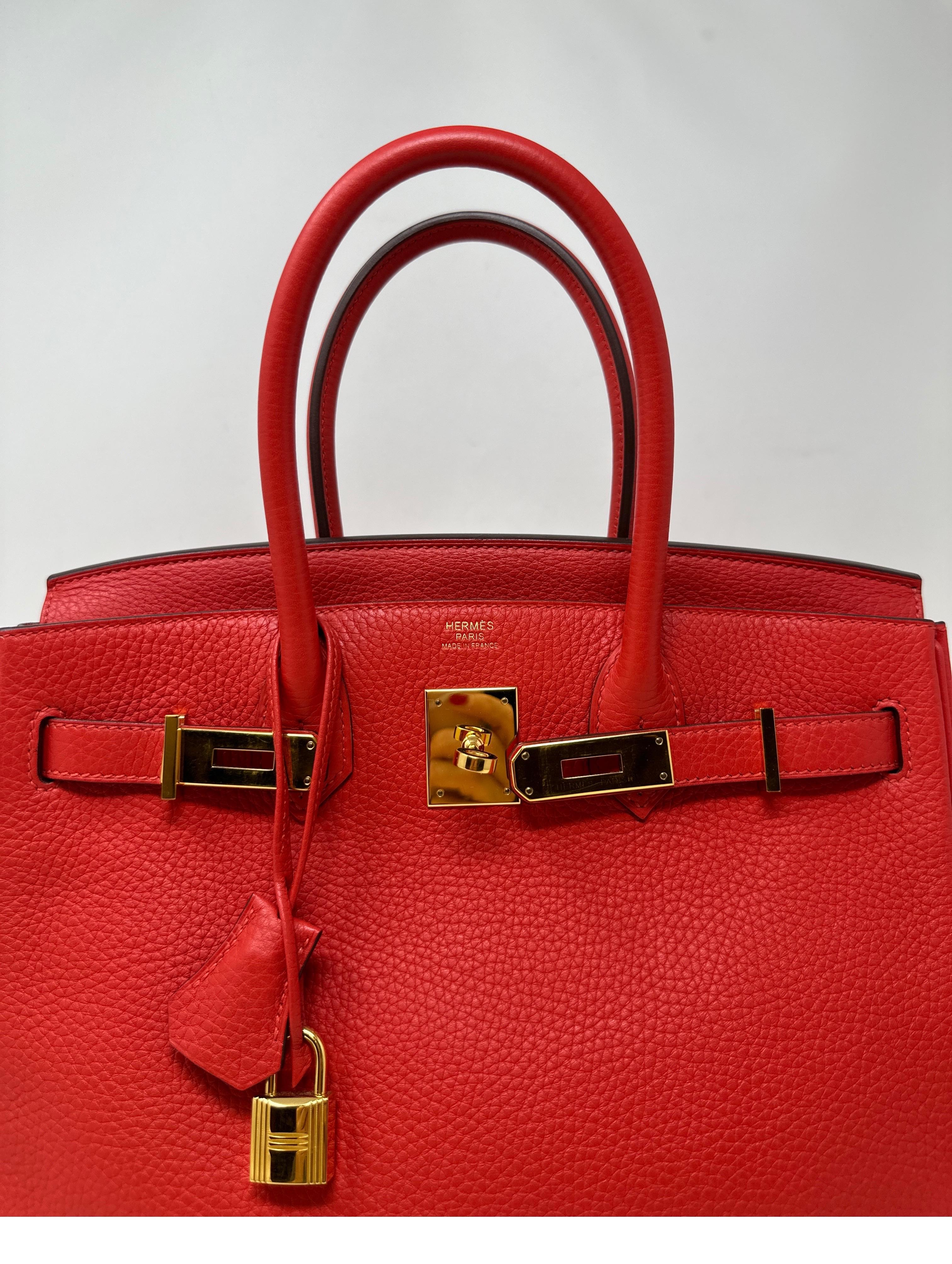 Hermes Rouge Tomate Birkin 30 Bag  In Excellent Condition In Athens, GA
