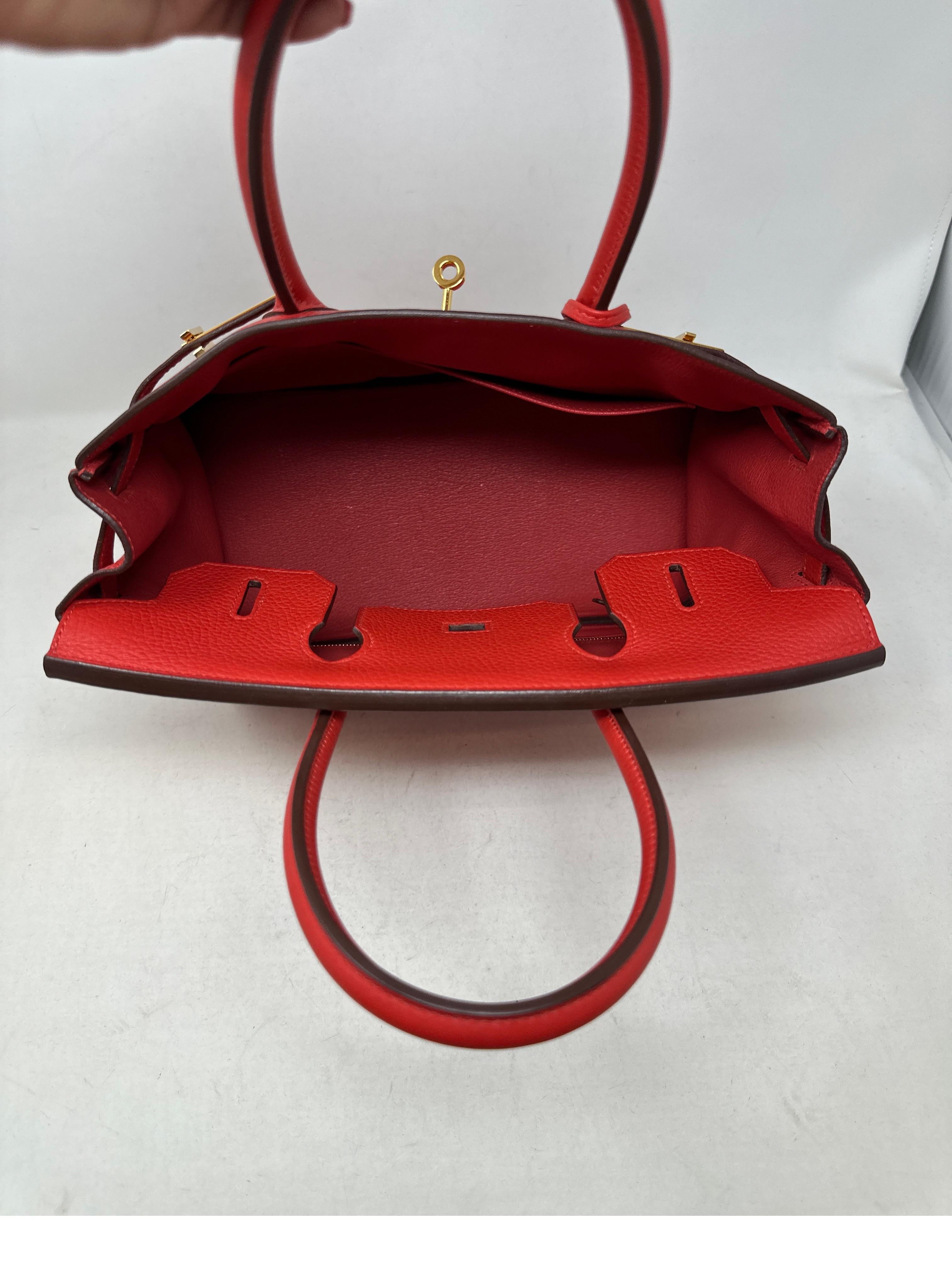 Hermes Rouge Tomate Birkin 30 Bag  4