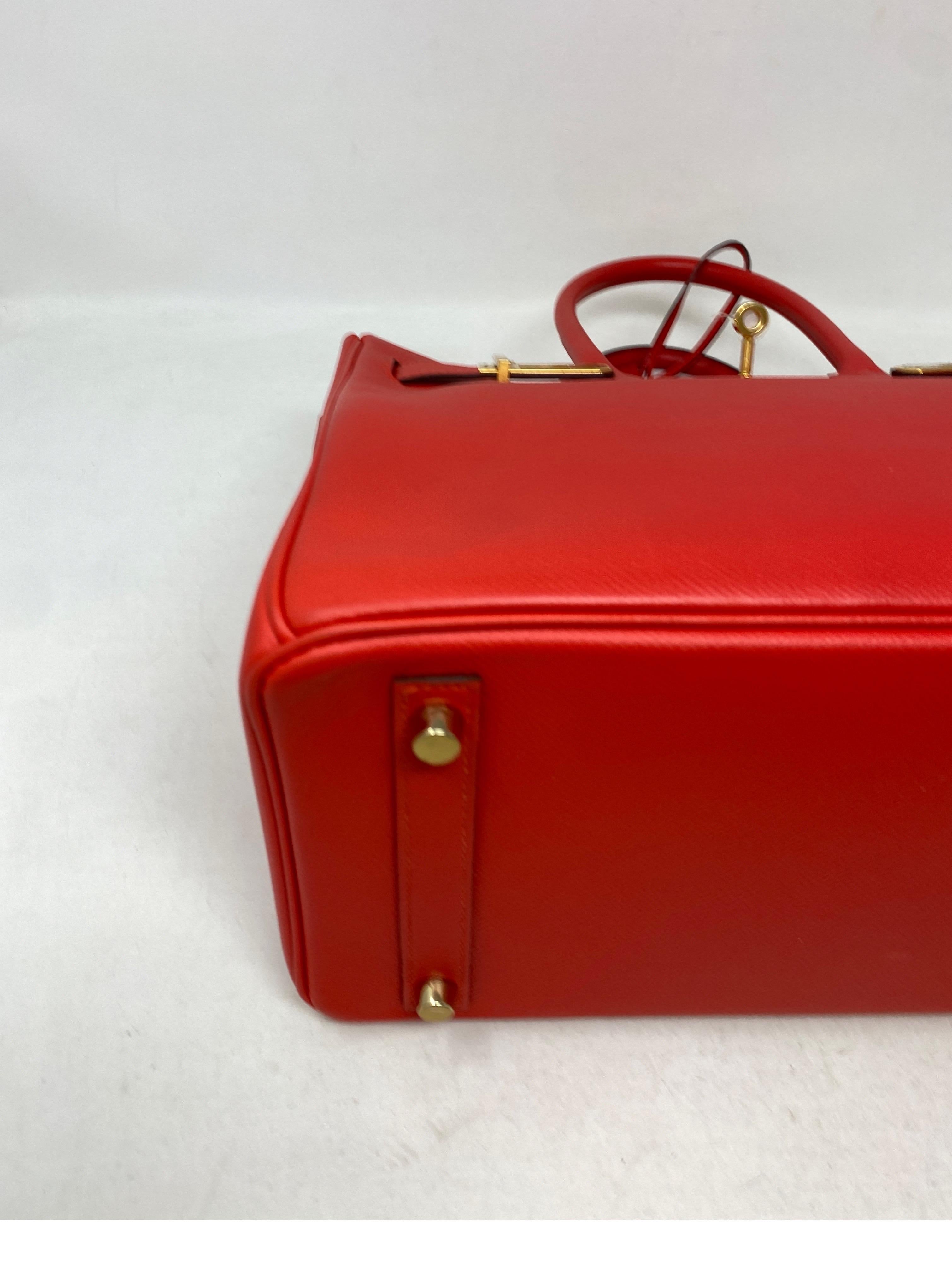 Hermes Rouge Tomate Birkin 30 Bag  5