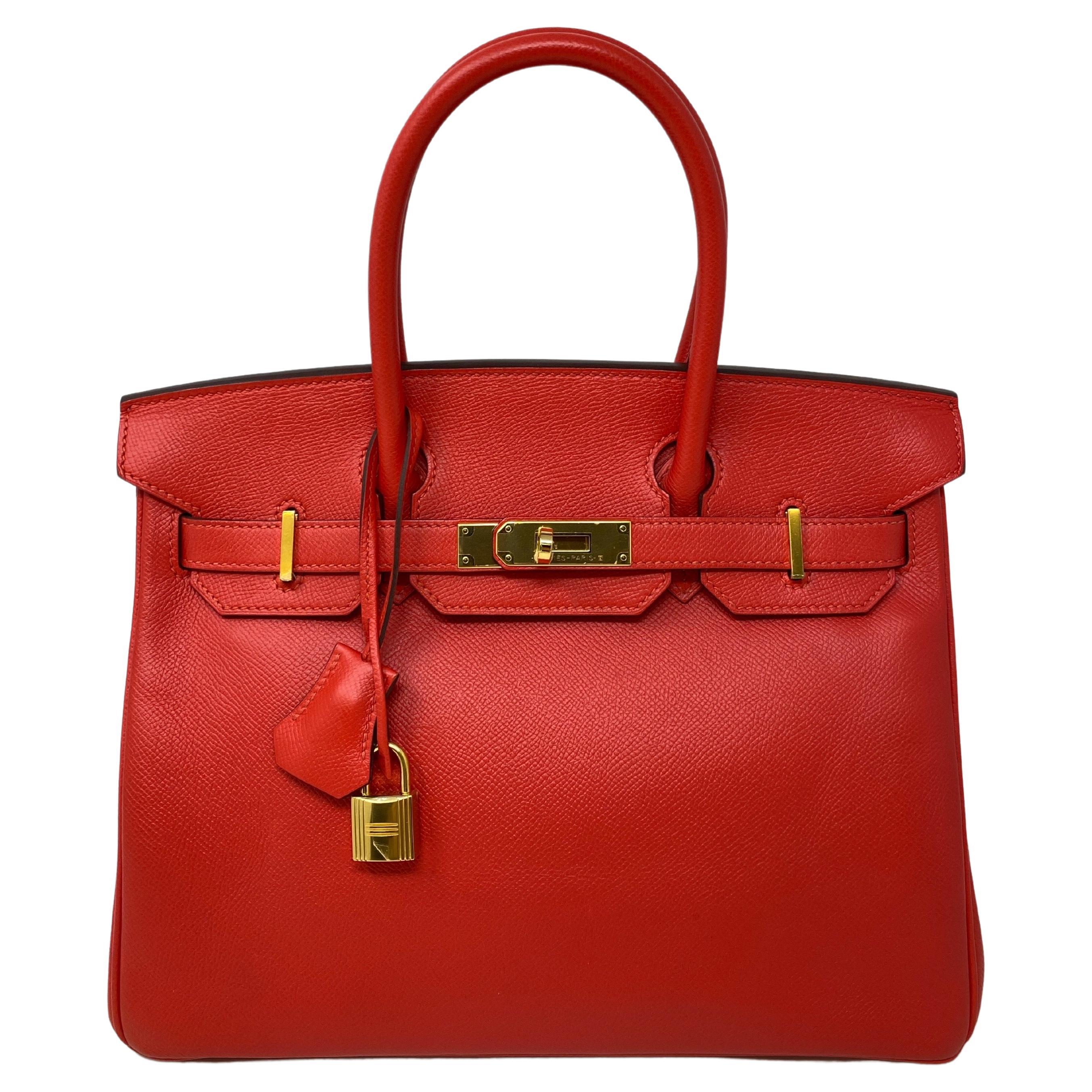 Hermes Rouge Tomate Birkin 30 Bag 