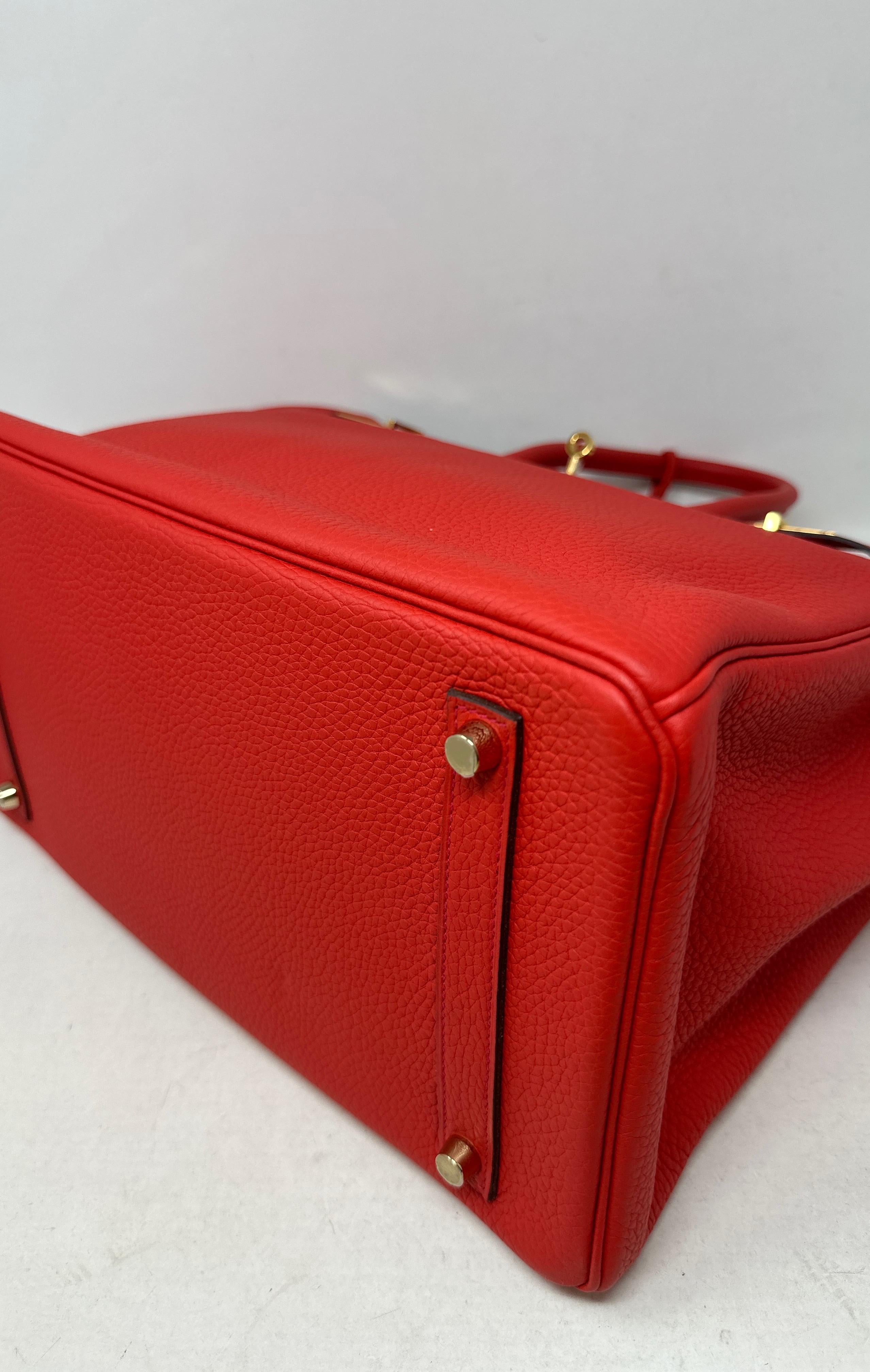 Hermes Rouge Tomate Birkin 35 Bag 7