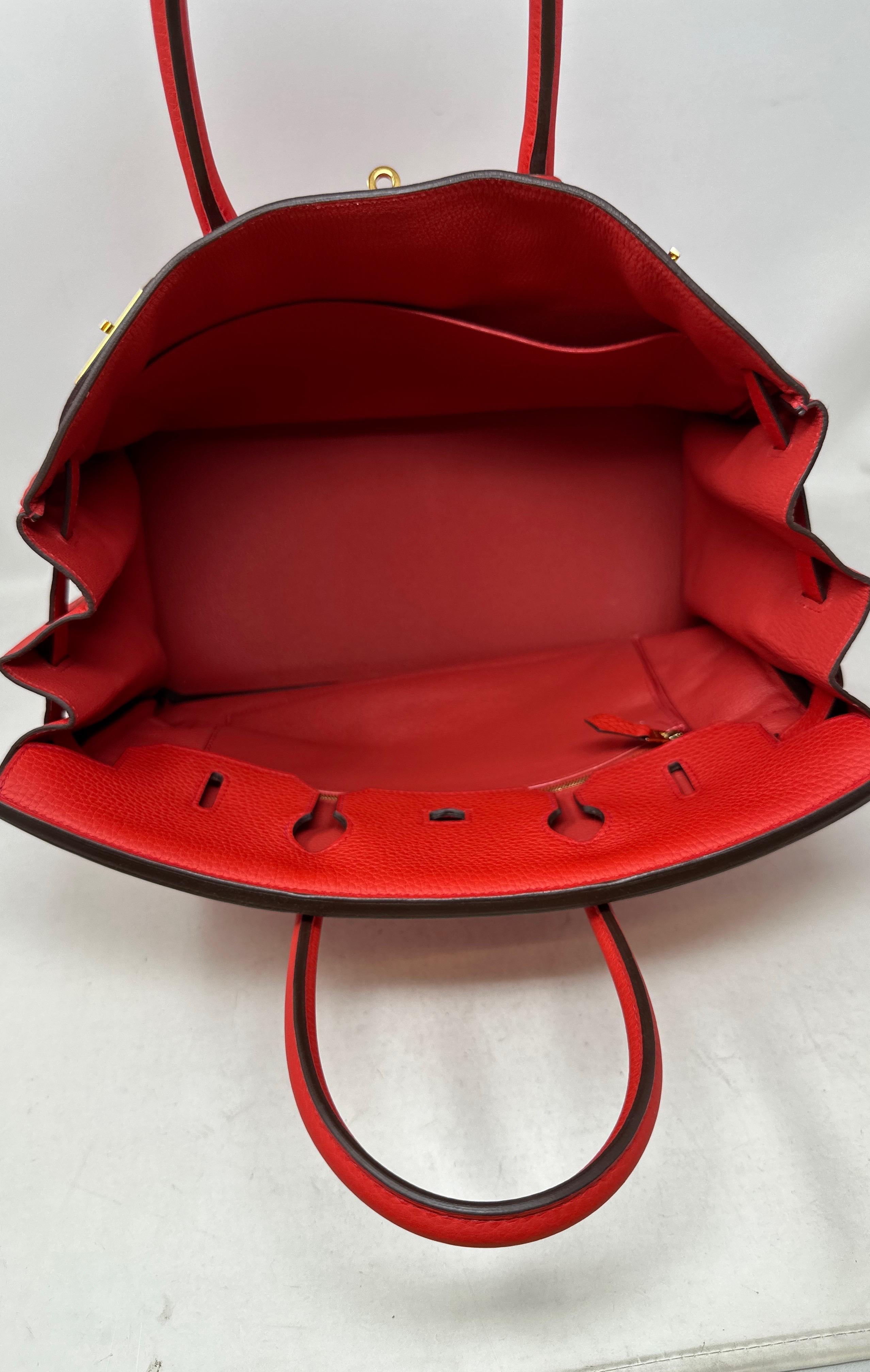 Hermes Rouge Tomate Birkin 35 Bag 8