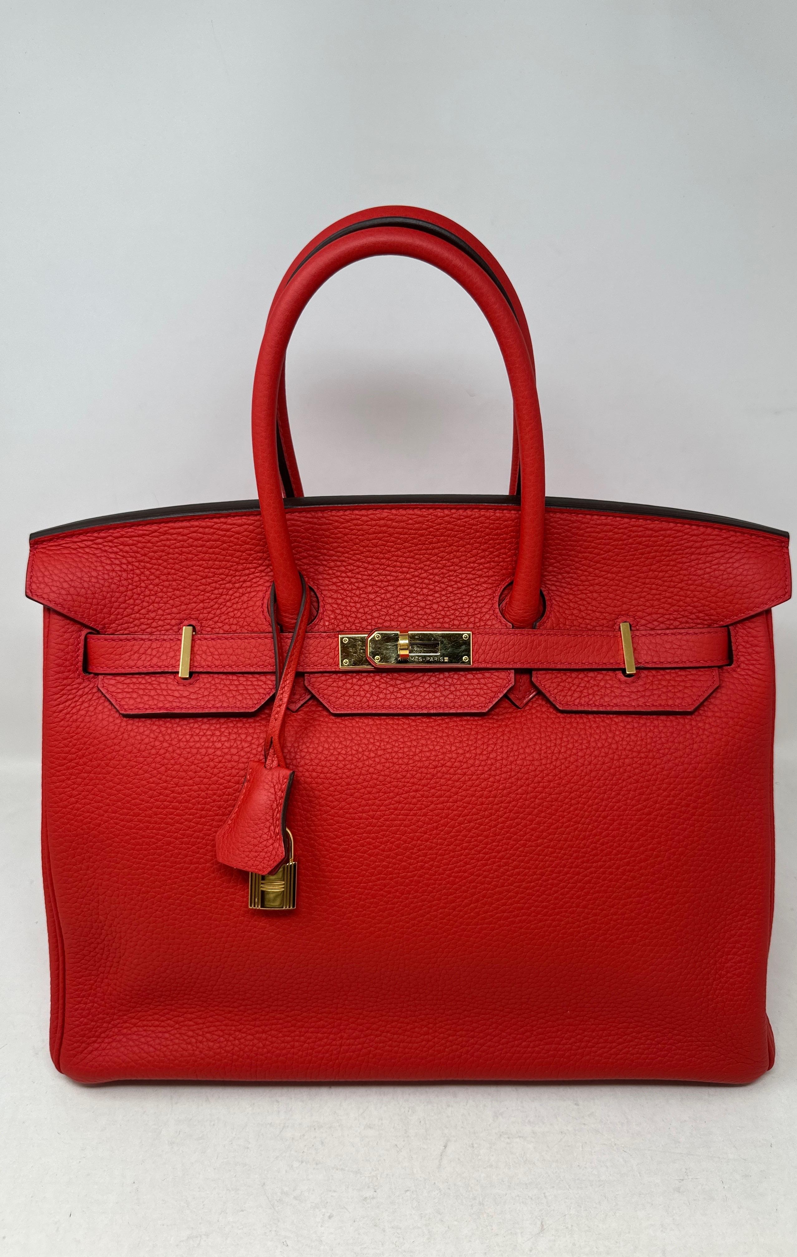Hermes Rouge Tomate Birkin 35 Bag 10