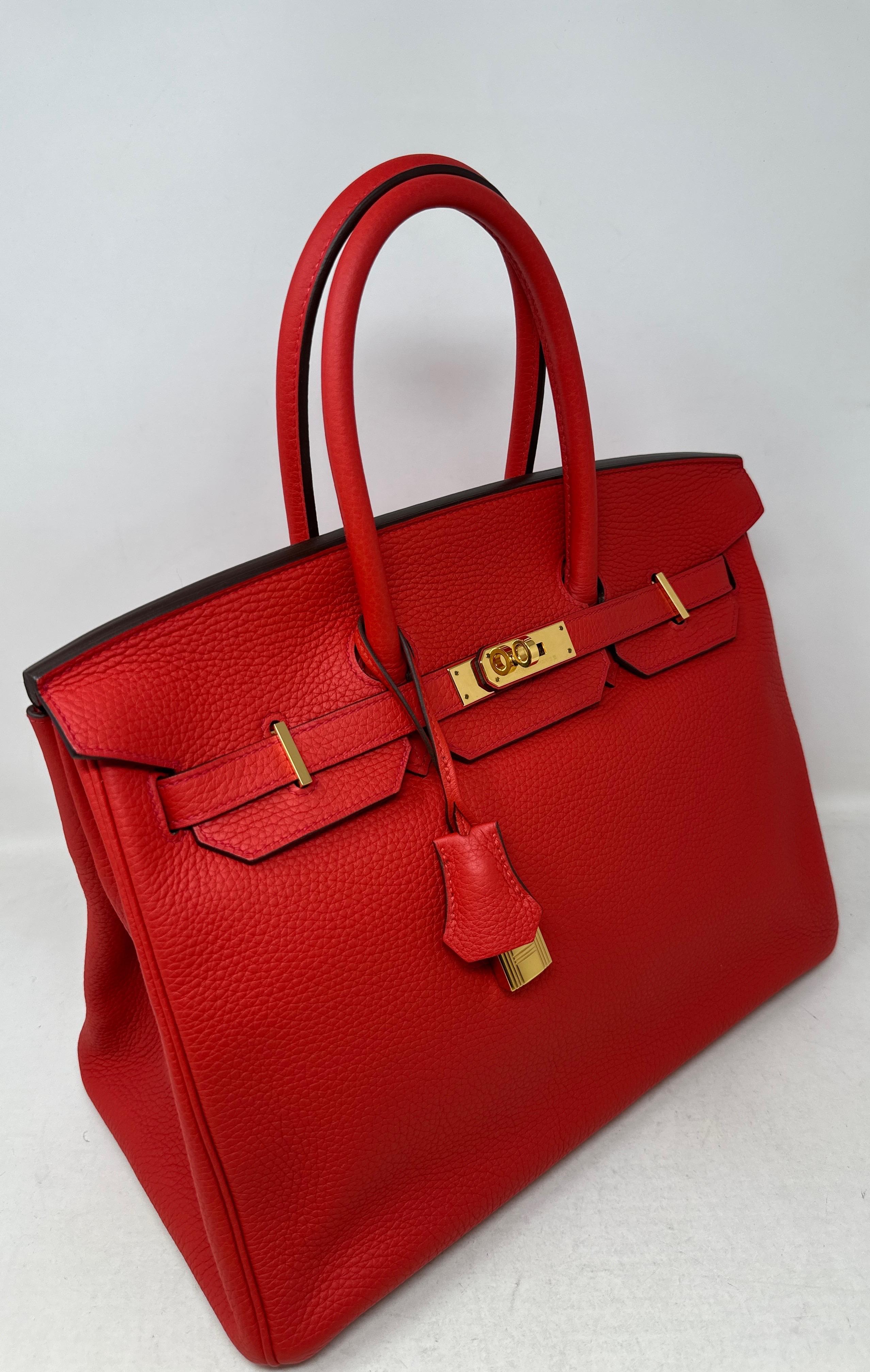 Hermes Rouge Tomate Birkin 35 Bag 12