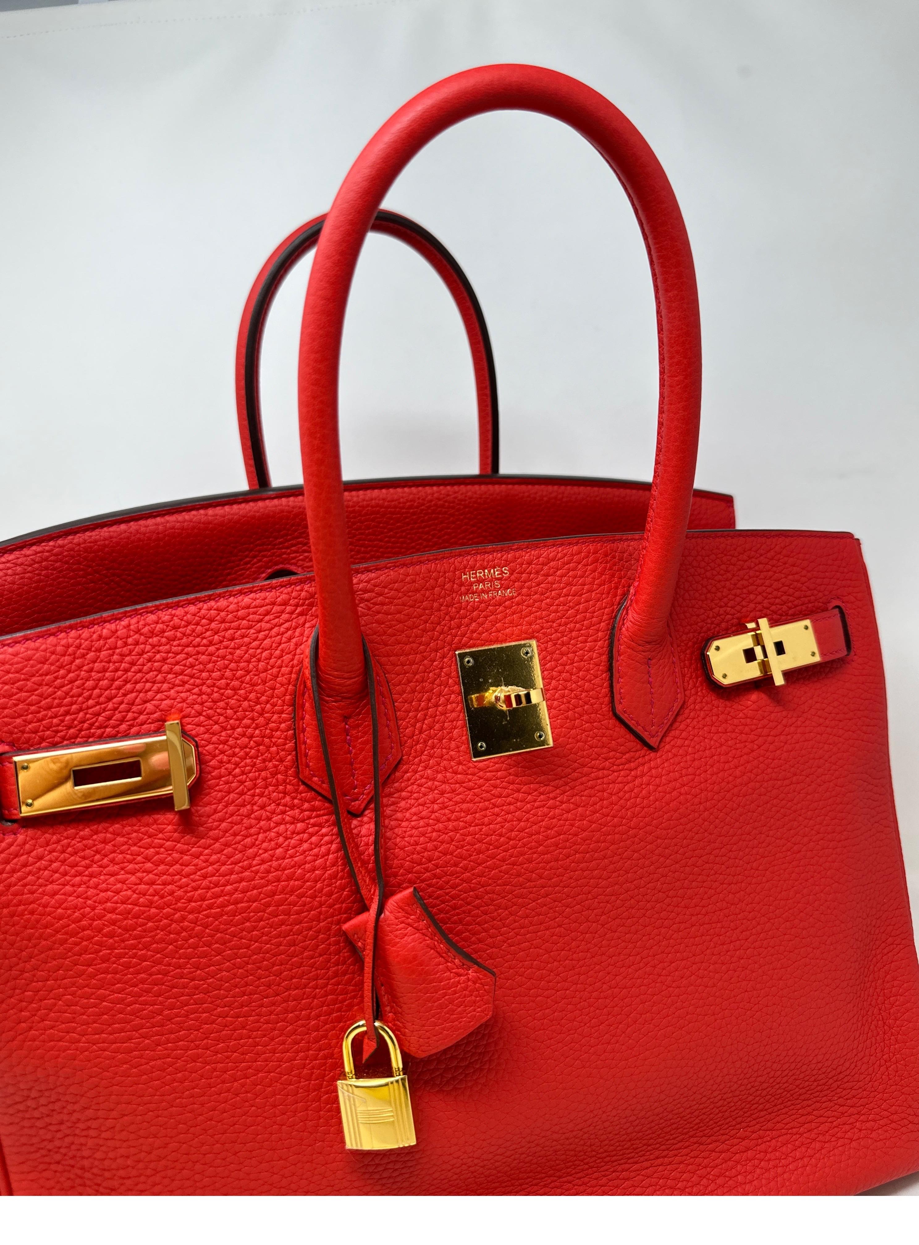 Hermes Rouge Tomate Birkin 35 Bag In Excellent Condition In Athens, GA
