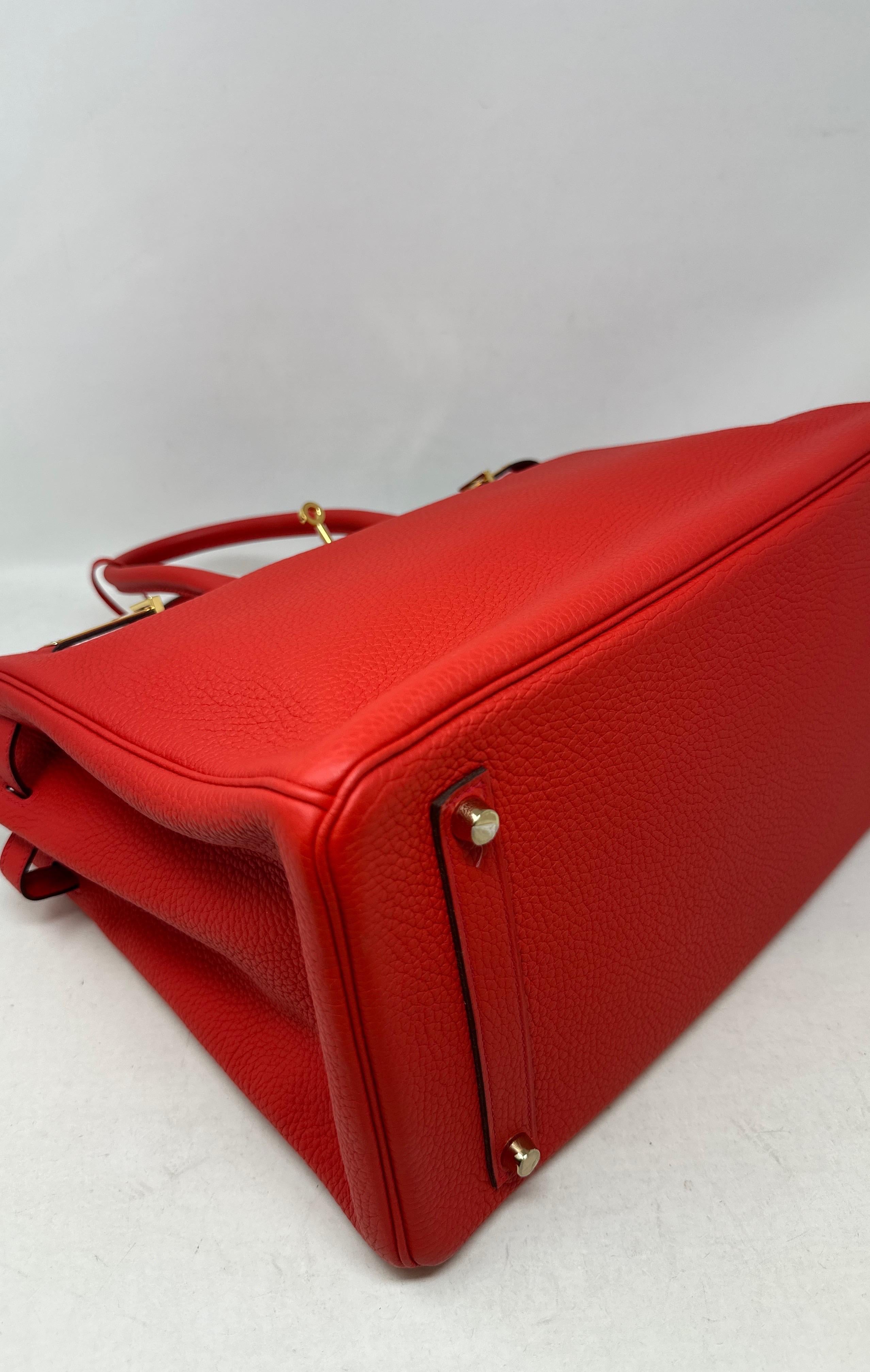Hermes Rouge Tomate Birkin 35 Bag 5