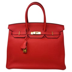 Hermes Rouge Tomate Birkin 35 Bag