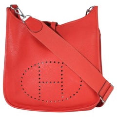 Hermès Rouge Tomate Clemence Evelyne III PM 29 PHW