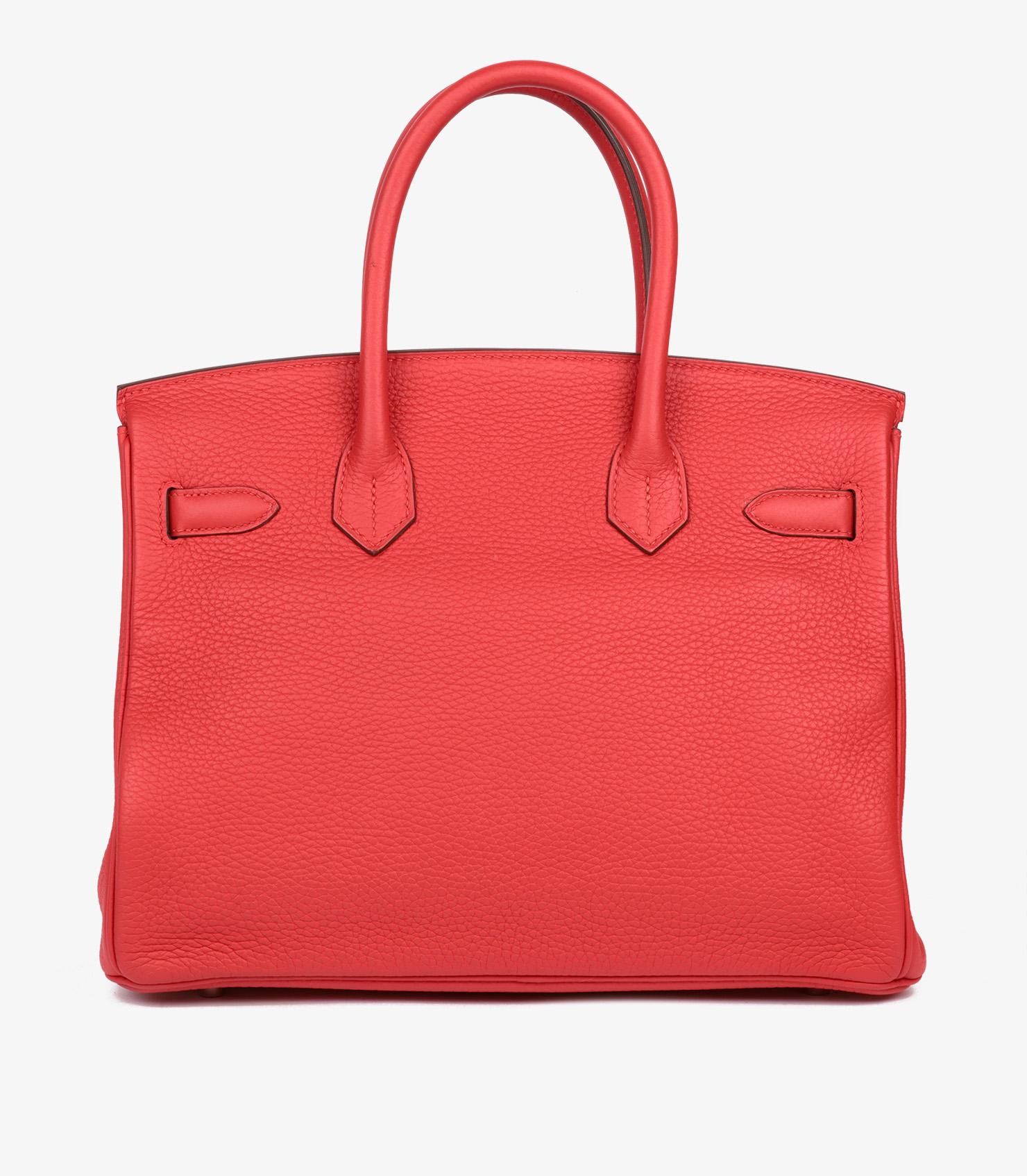 Hermès Rouge Tomate Clemence Leather Birkin 30cm For Sale 1