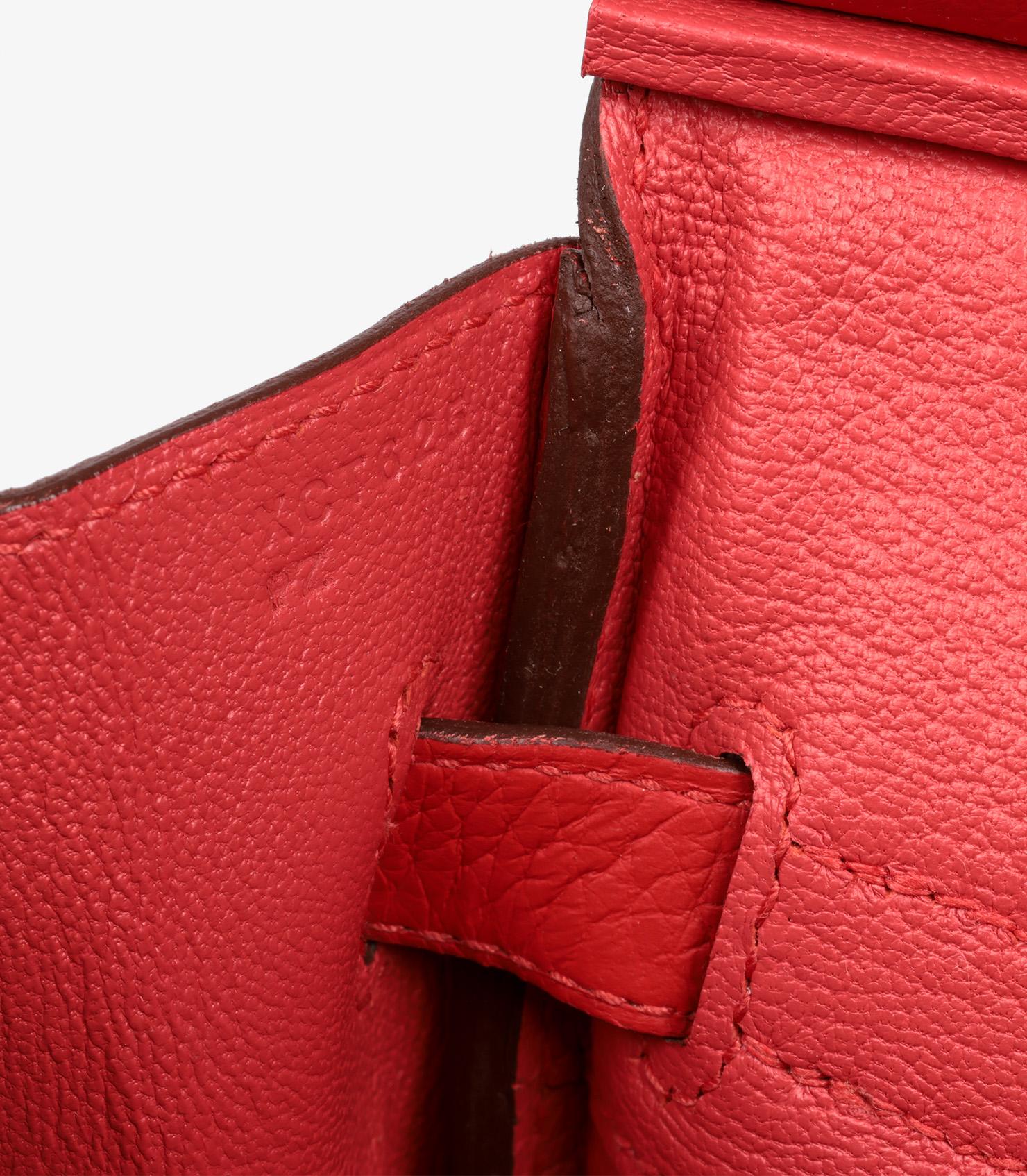 Hermès Rouge Tomate Clemence Leather Birkin 30cm For Sale 5
