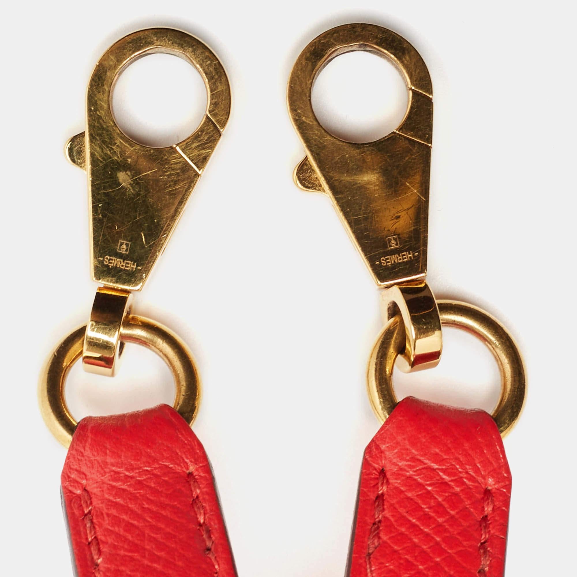 Hermes Rouge Tomate Epsom Leather Gold Finish Kelly Sellier 28 Bag For Sale 1