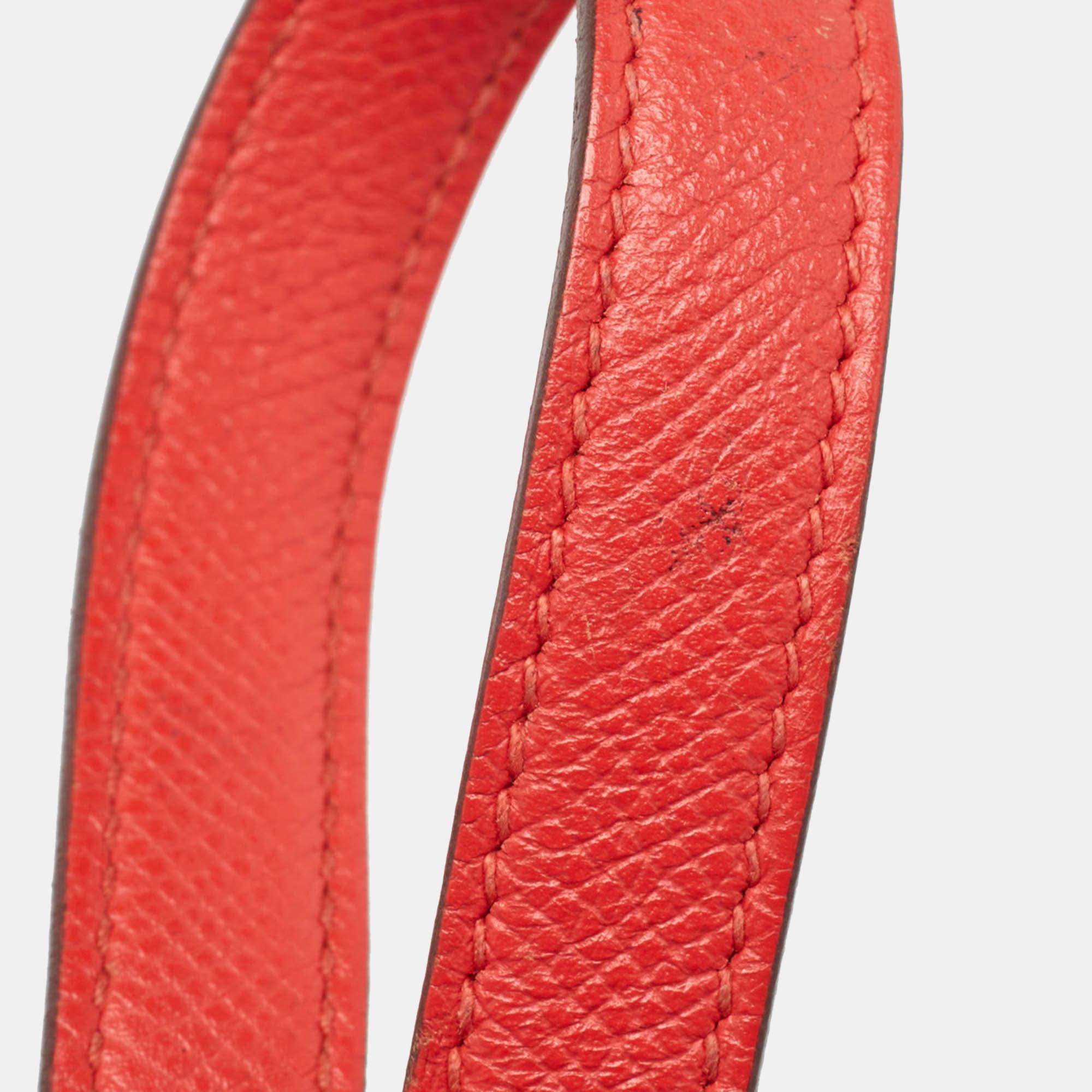 Hermes Rouge Tomate Epsom Leather Gold Finish Kelly Sellier 28 Bag For Sale 4