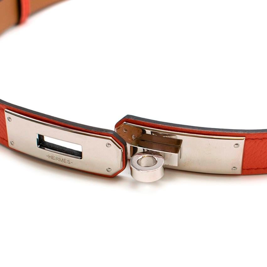 Hermes Rouge Tomate Epsom Leather Kelly Belt PHW 1