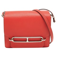 Hermes Rouge Tomate Evercolor Leather Roulis Mini Bag