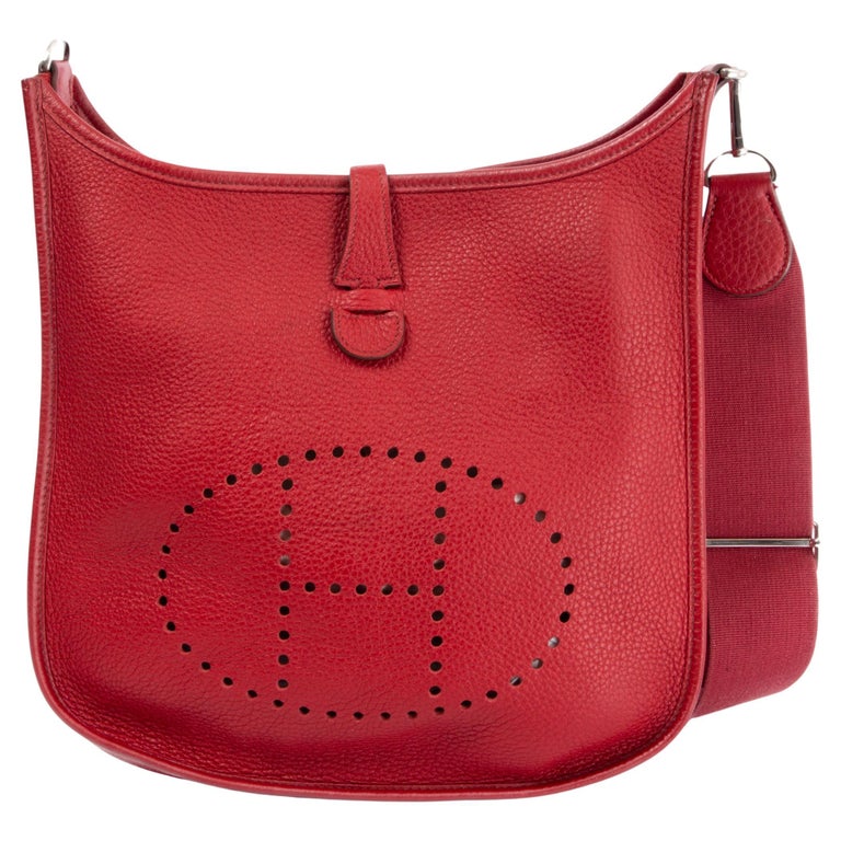 Hermes Evelyne III PM Crossbody Bag Rouge Sellier Leather Palladium Ha –  Celebrity Owned