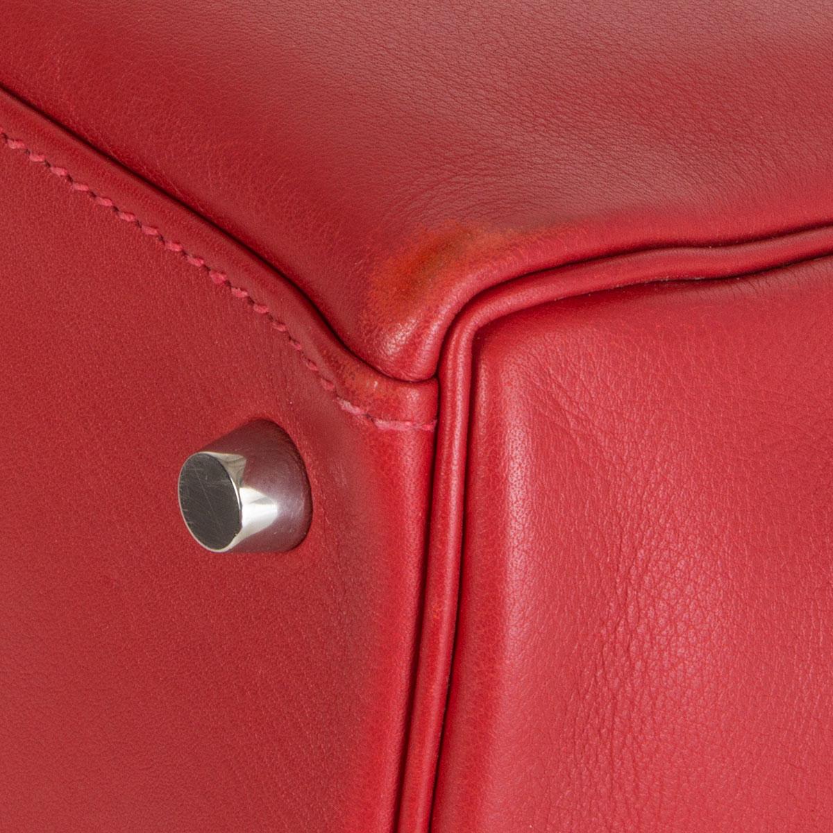 HERMES Rouge Tomate red Swift leather KELLY 28 RETOURNE Bag Palladium 6