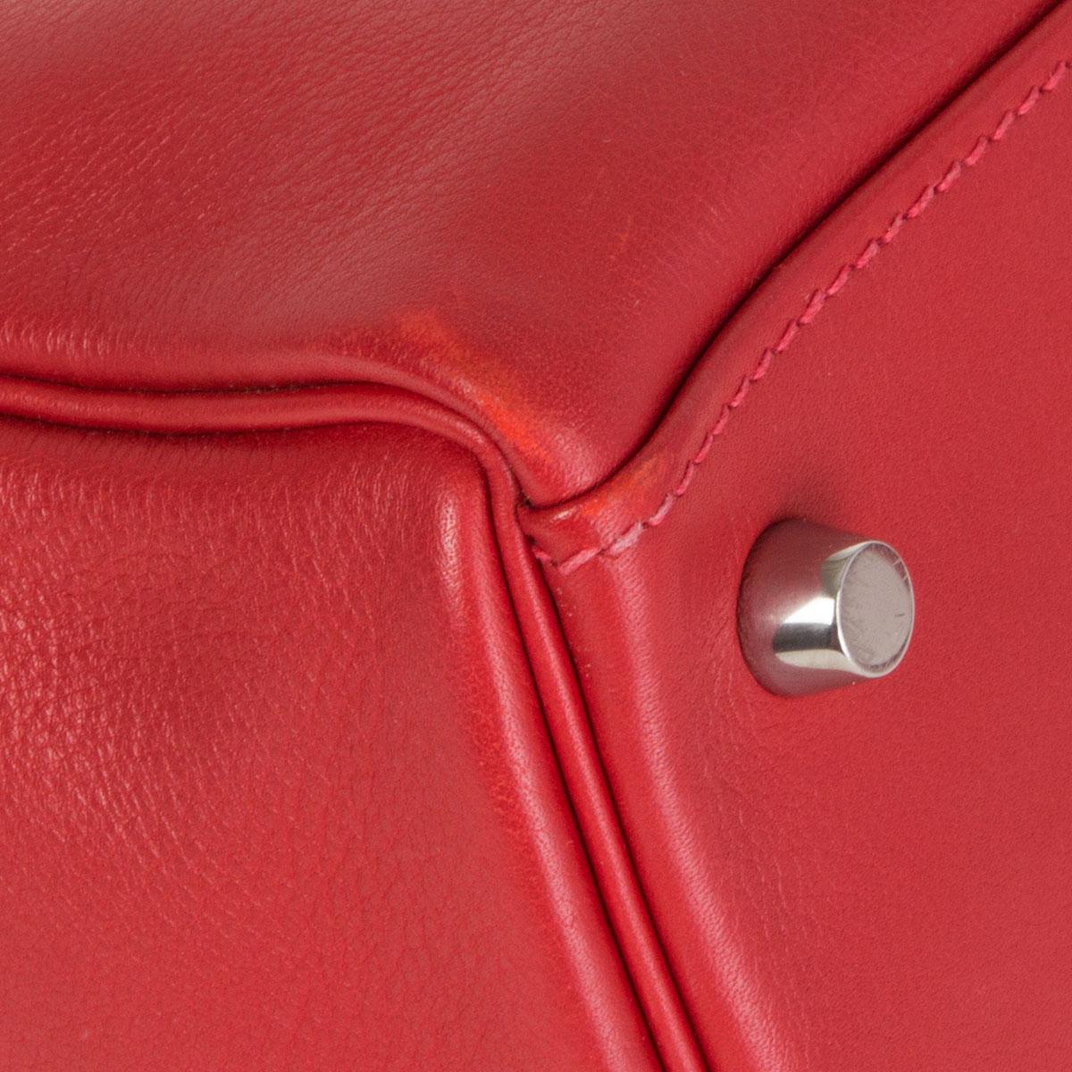 HERMES Rouge Tomate red Swift leather KELLY 28 RETOURNE Bag Palladium 7