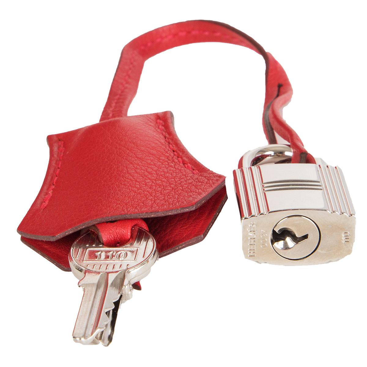 Women's HERMES Rouge Tomate red Swift leather KELLY 28 RETOURNE Bag Palladium