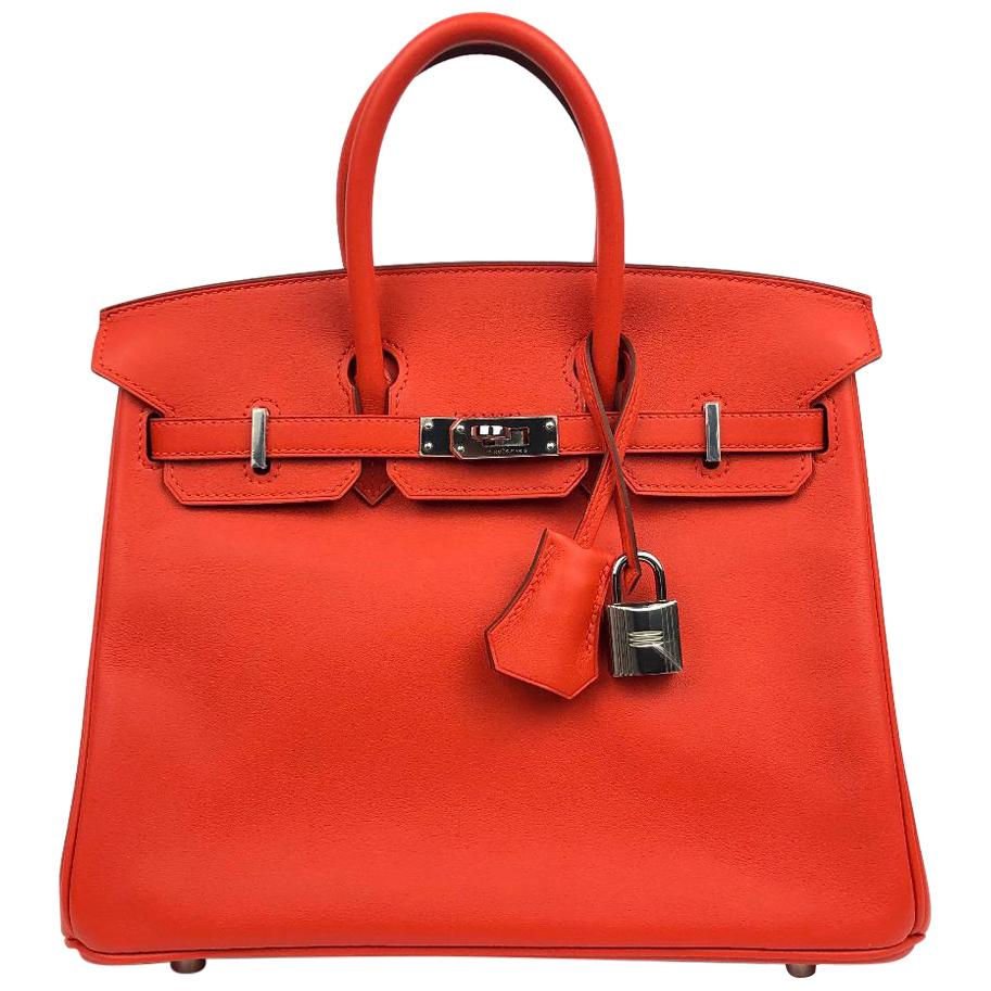 Hermès Rouge Tomate Swift Leather 25 cm Birkin Bag