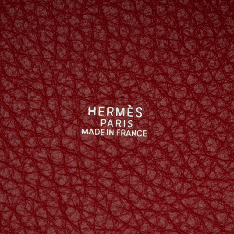 Hermes Rouge Tomate Taurillon Clemence Leather Picotin Lock 18 Bag