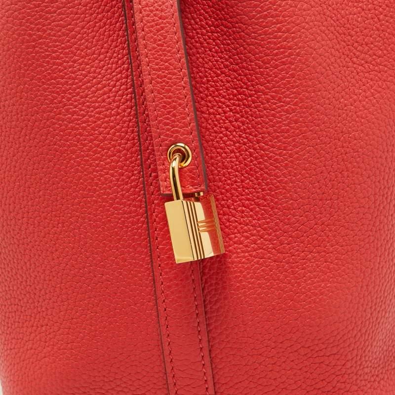 Hermès Rouge Tomate Togo Leather Picotin Lock 22 Bag 6