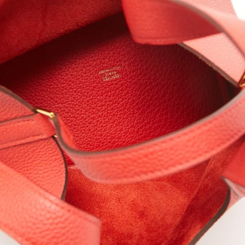 Hermès Rouge Tomate Togo Leather Picotin Lock 22 Bag 7