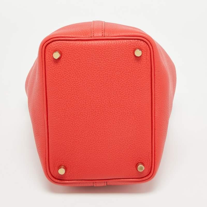 Women's Hermès Rouge Tomate Togo Leather Picotin Lock 22 Bag