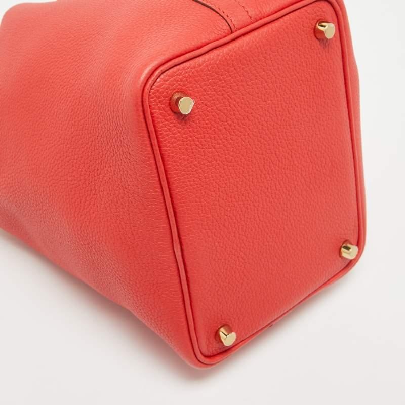 Hermès Rouge Tomate Togo Leather Picotin Lock 22 Bag 4