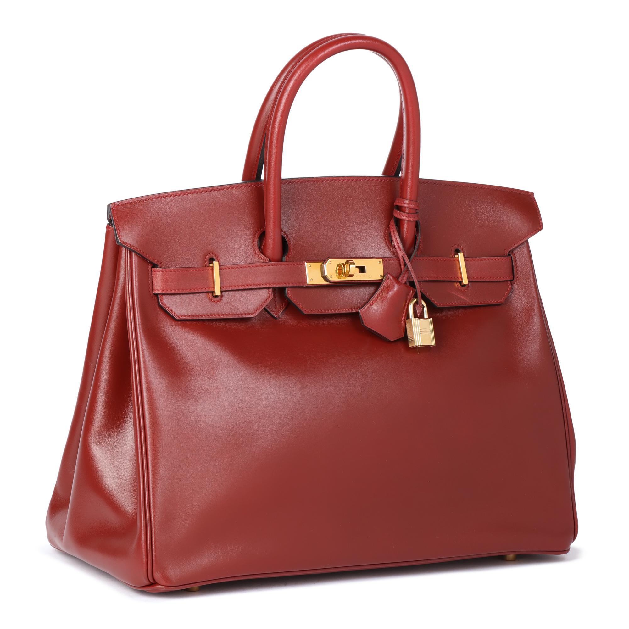 HERMÈS
Rouge Vif Box Calf Leather Vintage Birkin 35cm Retourne

Serial Number: [C]
Age (Circa): 1999
Accompanied By: Padlock, Keys, Clochette
Authenticity Details: Date Stamp (Made in France)
Gender: Ladies
Type: Tote

Colour: Rouge Vif
Hardware: