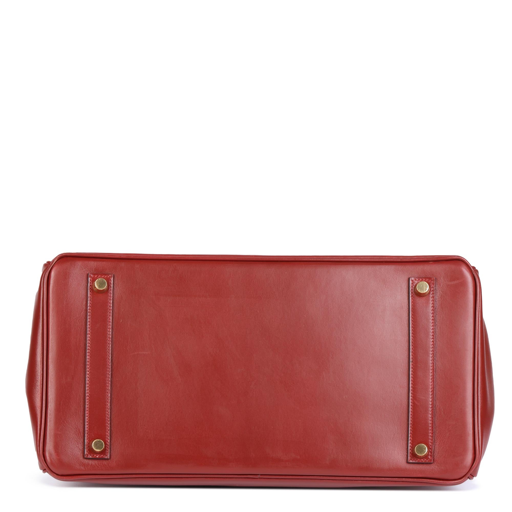 HERMÈS Rouge Vif Box Calf Leather Vintage Birkin 35cm Retourne For Sale ...