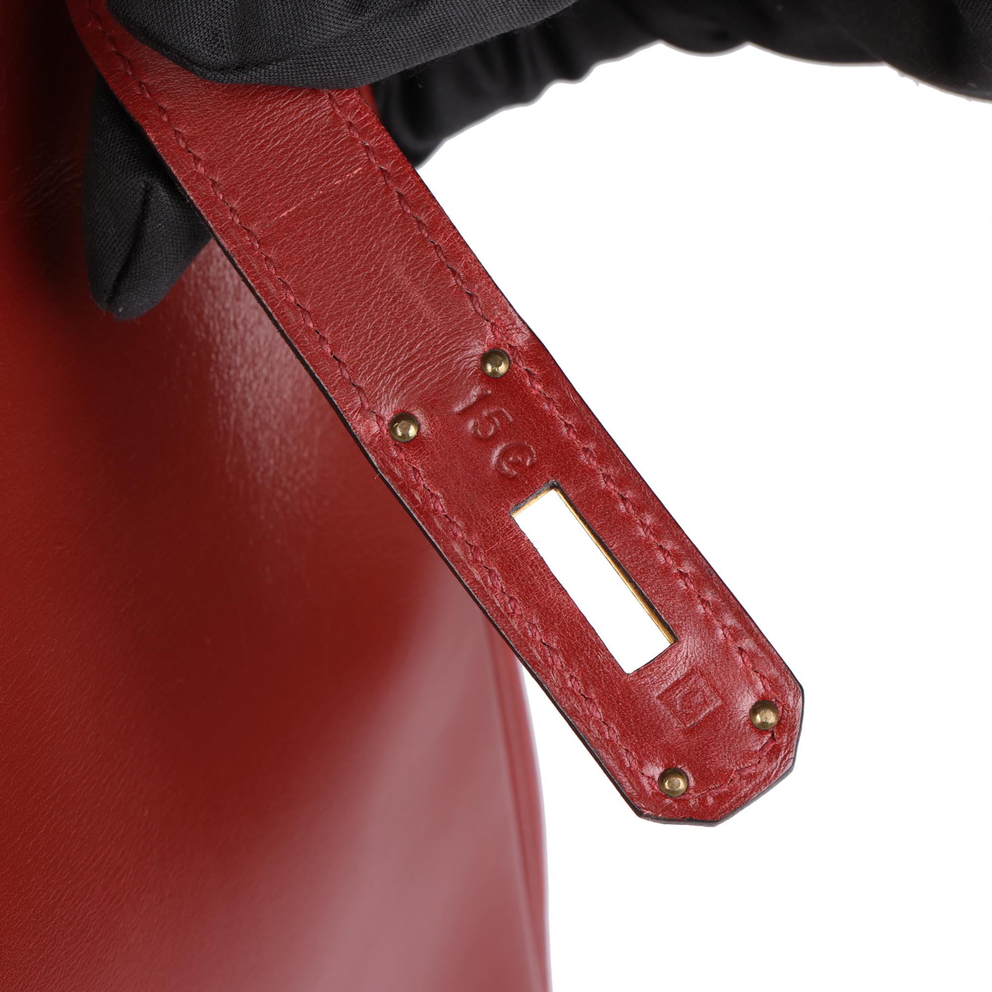HERMÈS Rouge Vif Box Calf Leather Vintage Birkin 35cm Retourne 3
