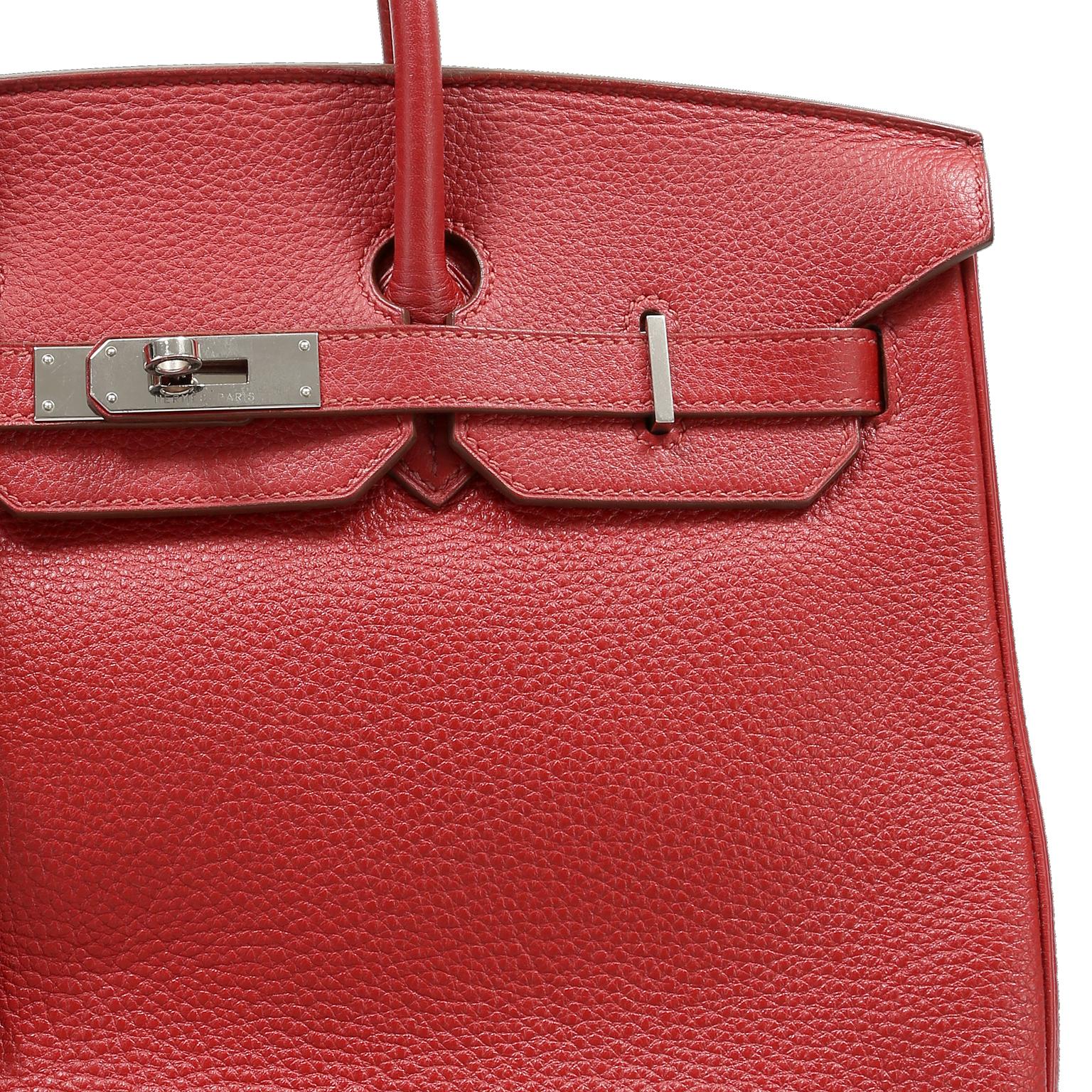 Hermès Rouge VIF Clemence 35 cm Birkin Bag 3