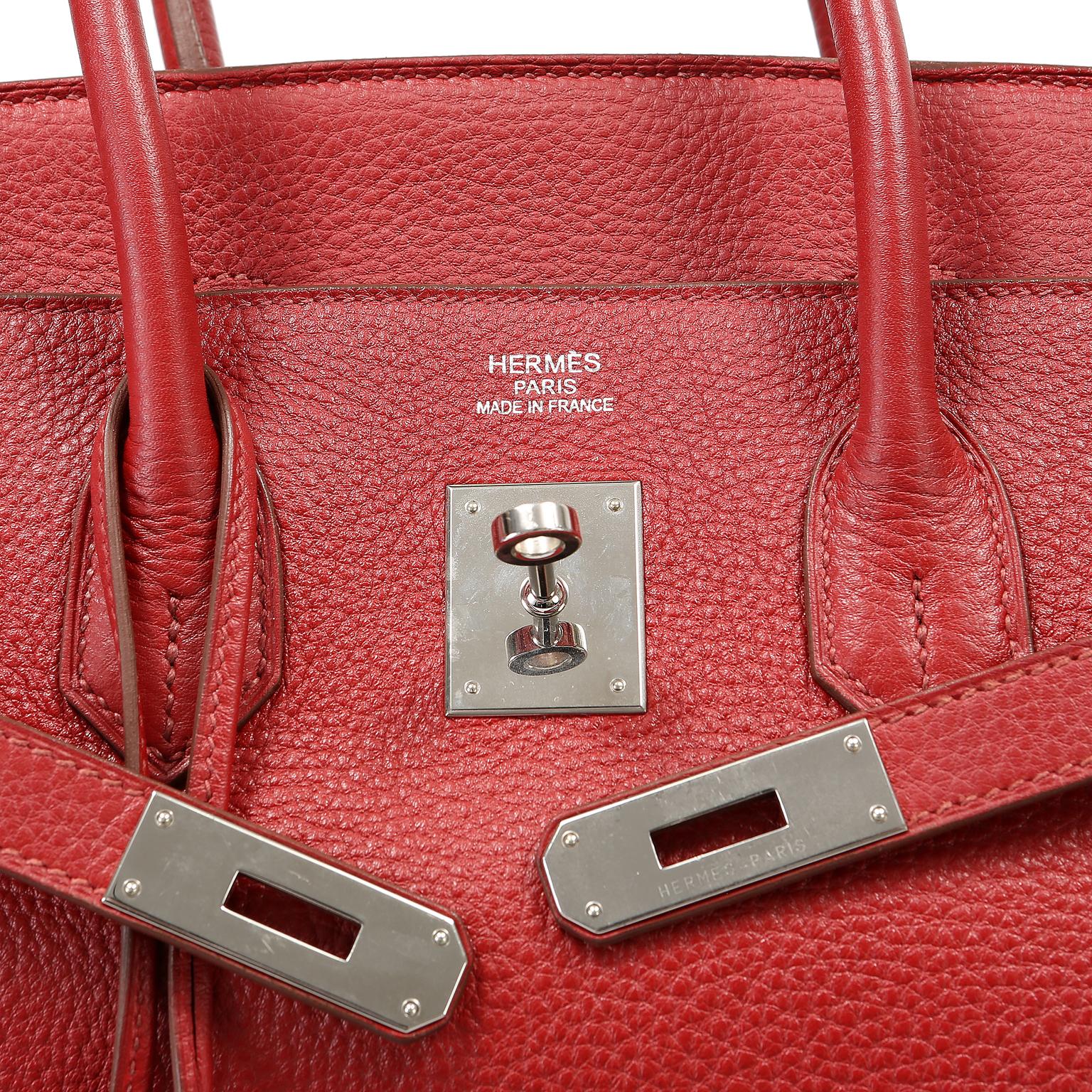 Hermès Rouge VIF Clemence 35 cm Birkin Bag 1