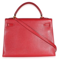 Hermès Rouge Vif Courchevel Kelly Sellier 32 GHW