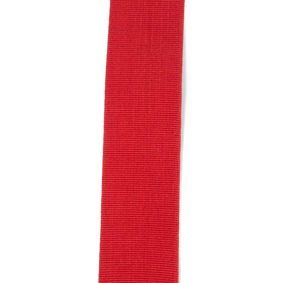 Red HERMES Rouge Vif Courchevel leather & canvas SANGLE KELLY 50mm Bag Strap For Sale