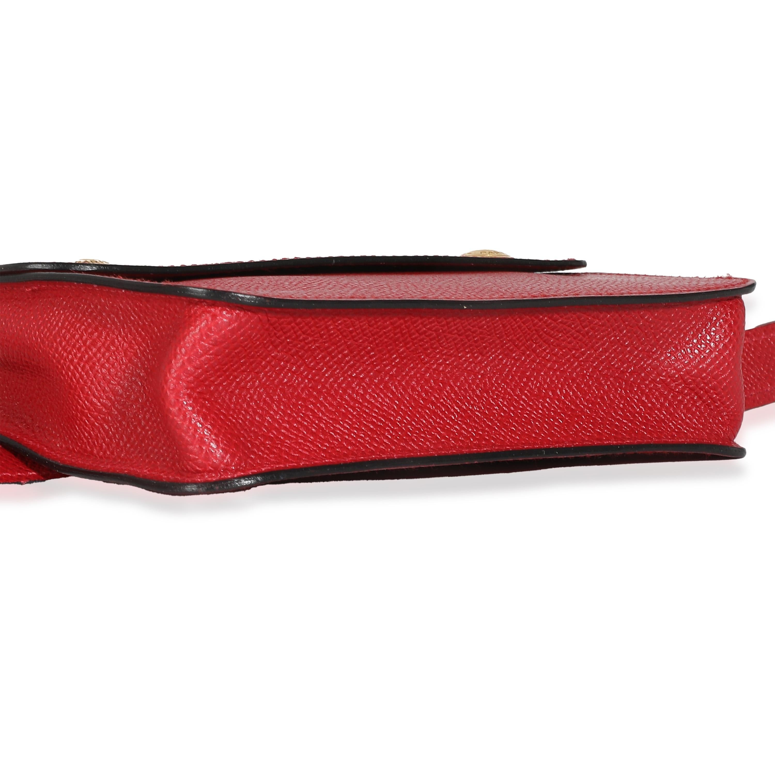Hermès Rouge Vif Courchevel Pochette Belt Bag GHW For Sale 1